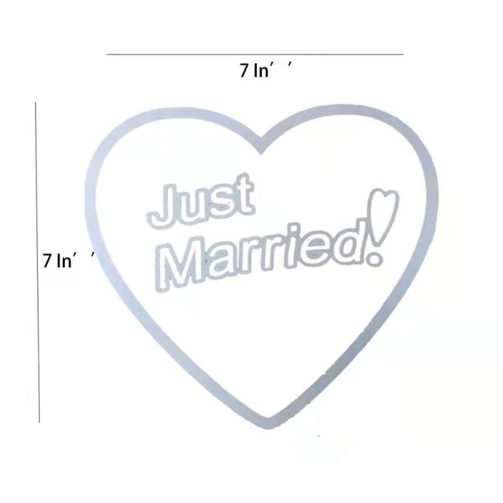 Just Married Car Decal - Silver White 7