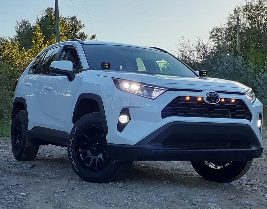 4pc Raptor Style Amber LED Grille Lighting Kit for 2019+ Toyota RAV4 - Off-Road Grill Lights with Durable Housing & Weatherproof Design - Perfect for Night Driving, Off-Road Adventures & Custom Car Styling