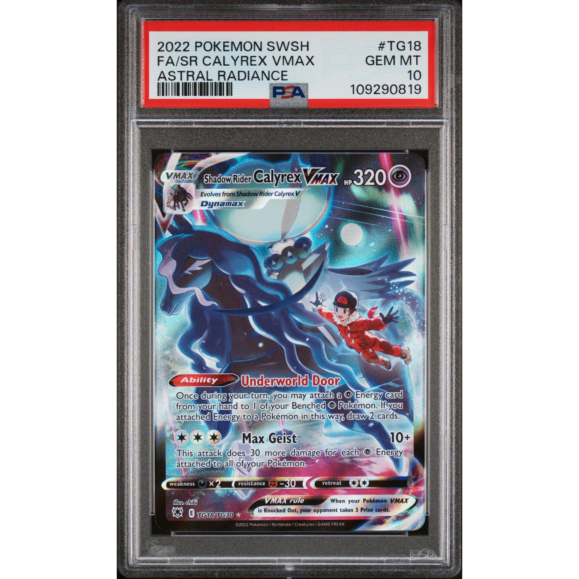 2022 Pokemon Astral Radiance Shadow Rider Calyrex VMAX TG18/TG30 PSA 10 Graded Card - Collectible Trading Card Game for Battles & Display