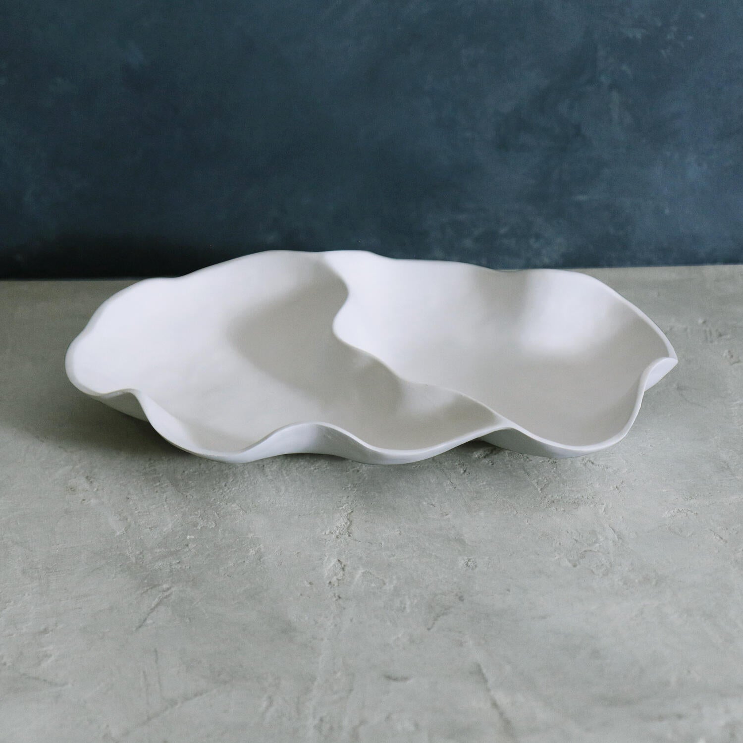 Beatriz Ball VIDA Nube Large Double Dip Bowl - Elegant Serving Bowl for Entertaining, Parties & Home Decor - Perfect for Salads, Dips & Charcuterie