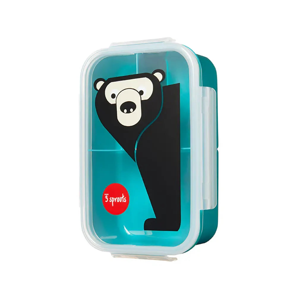 3 Sprouts Bento Box for Kids - Adorable Bear Design Lunch Box, Leak-Proof & Eco-Friendly Food Container for School, Work, or Picnics