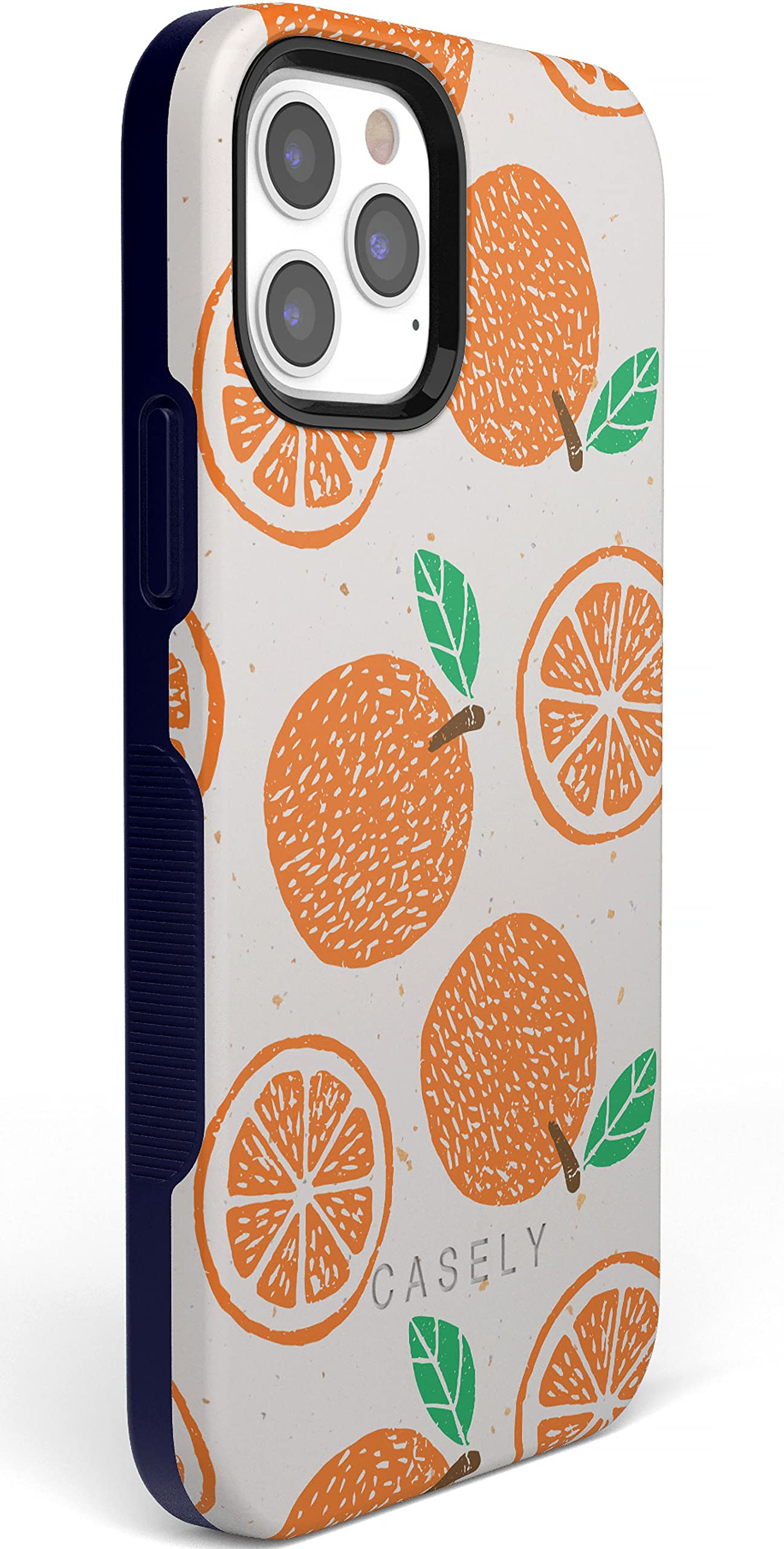 Casely iPhone 12 Pro Max Case with MagSafe Compatibility - Orange Stamped Protective Cover for Daily Use, Travel & Work | Shockproof & Slim Design