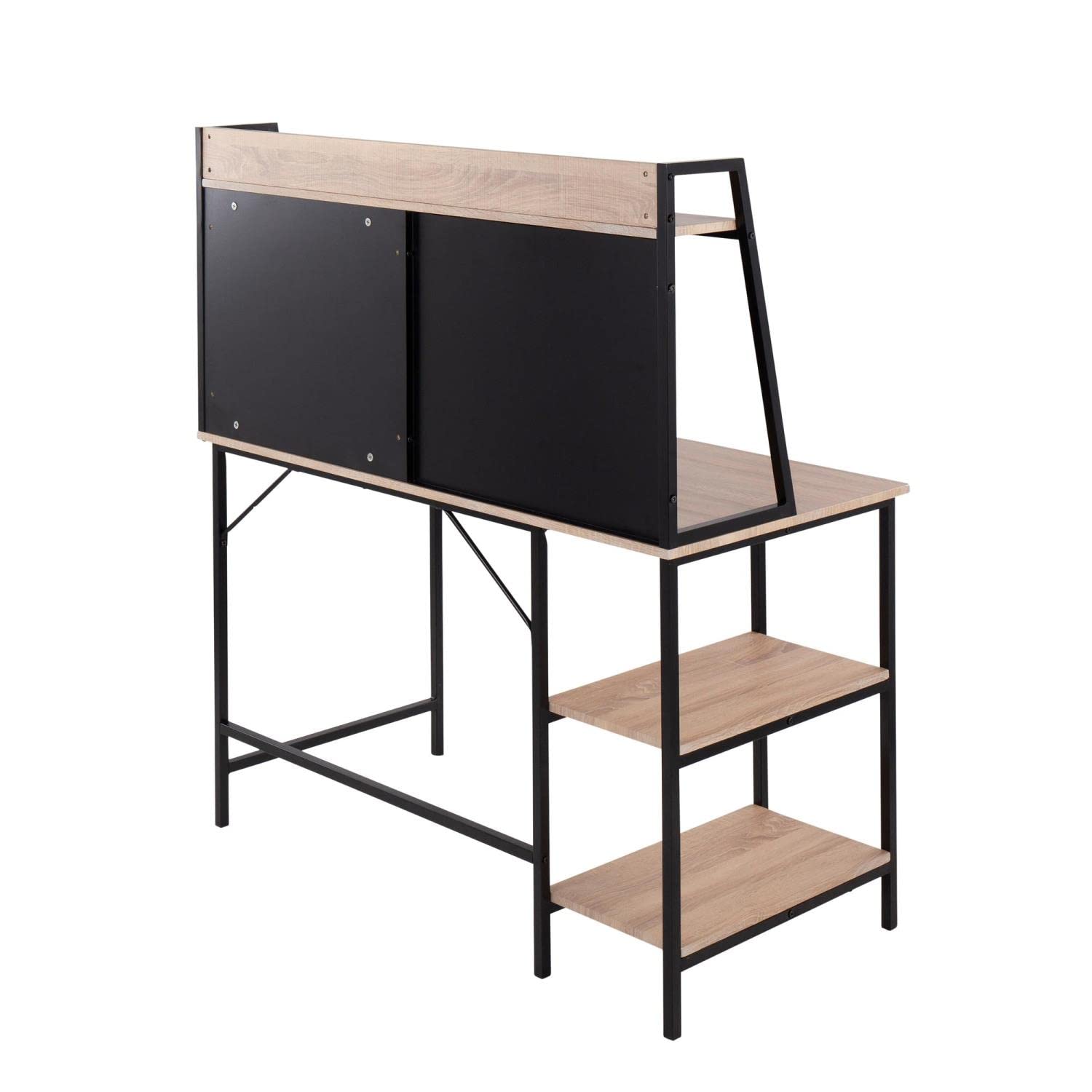 LumiSource Geo Shelf Desk - Modern Home Office Desk with Storage, Compact Computer Desk for Small Spaces, Gaming & Study Desk - Perfect for Bedrooms, Dorms & Workspaces