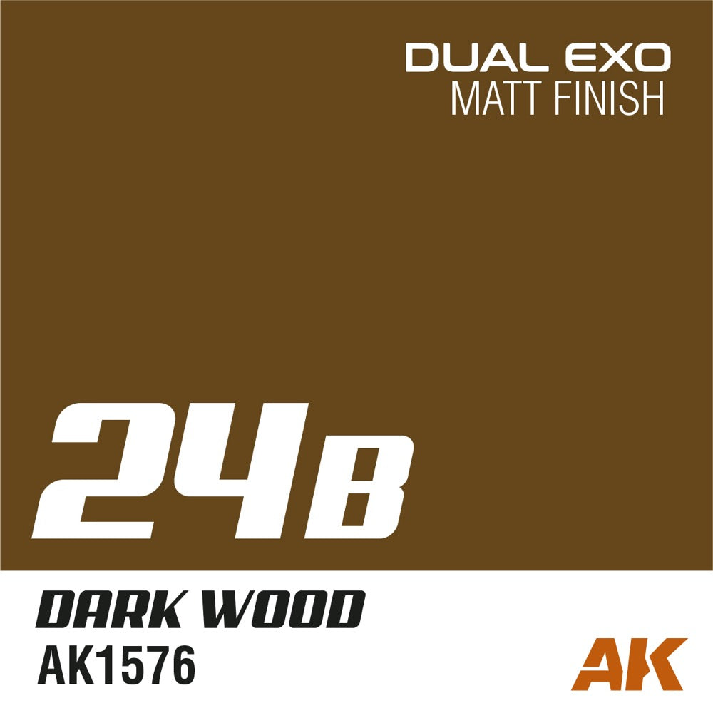 AK Interactive AK1583 Dual Exo Set - 24A Light Wood & 24B Dark Wood Paint for Scale Models - Perfect for Military, Aircraft, and Diorama Painting Projects