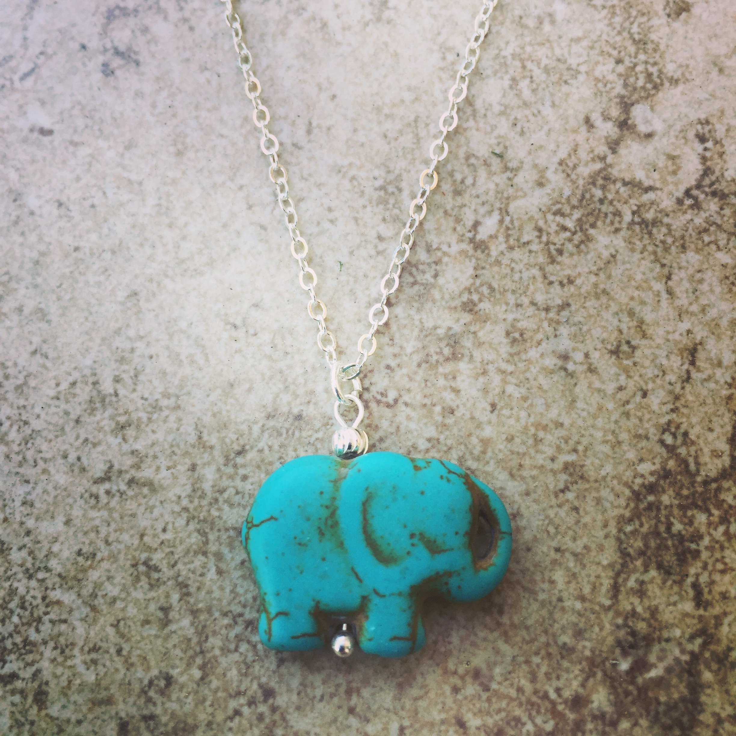 Elephant Necklace - Boho Elephant Jewelry with Turquoise Stone, Bohemian Style Pendant for Women | Perfect for Festivals, Yoga, and Boho Chic Outfits