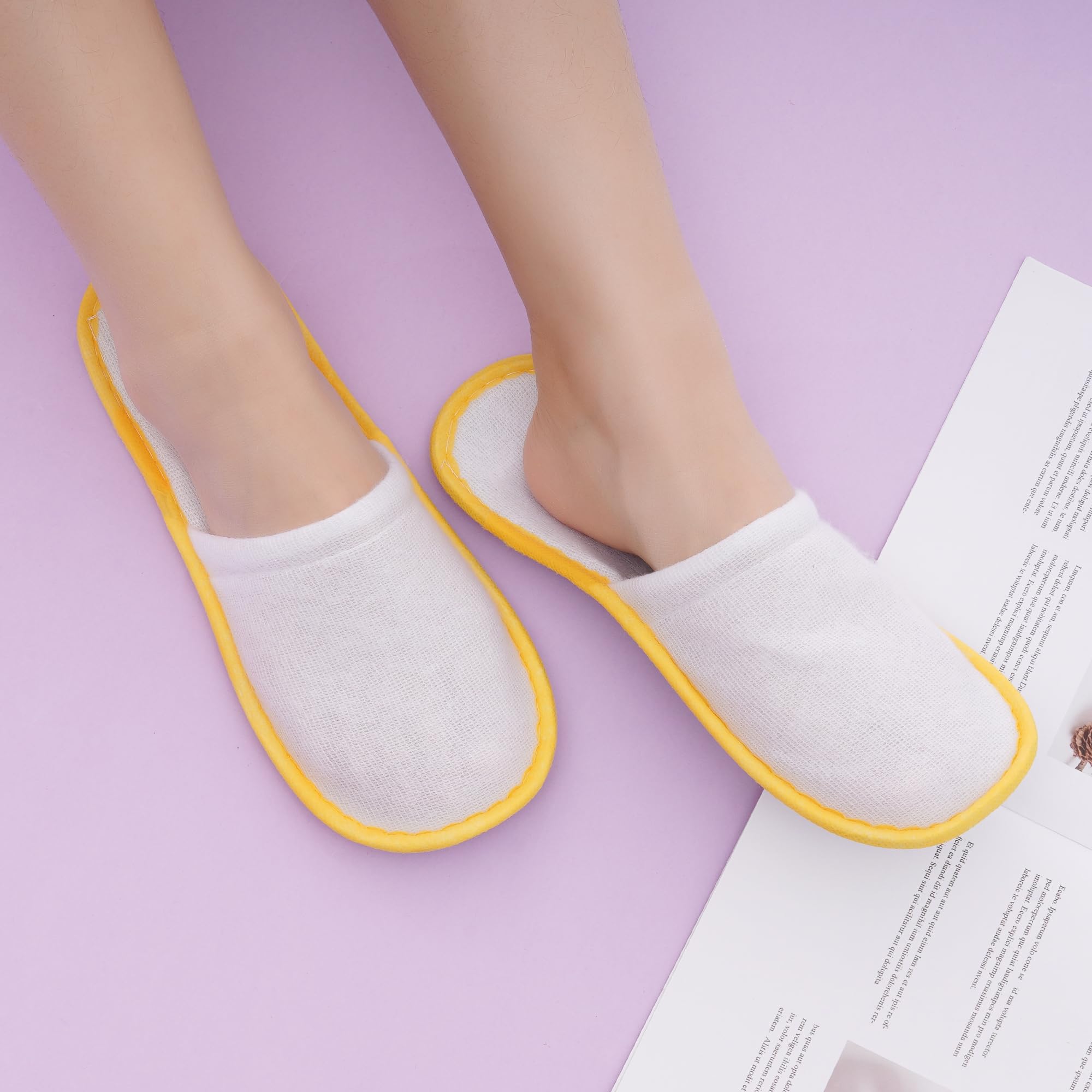 12 Pairs Non-Slip Spa Slippers for Women & Men - Soft Indoor House Slippers for Guests, Home, Bedroom, Wedding & Housewarming Parties - Perfect for Hotels, Spas, Salons and Relaxing at Home