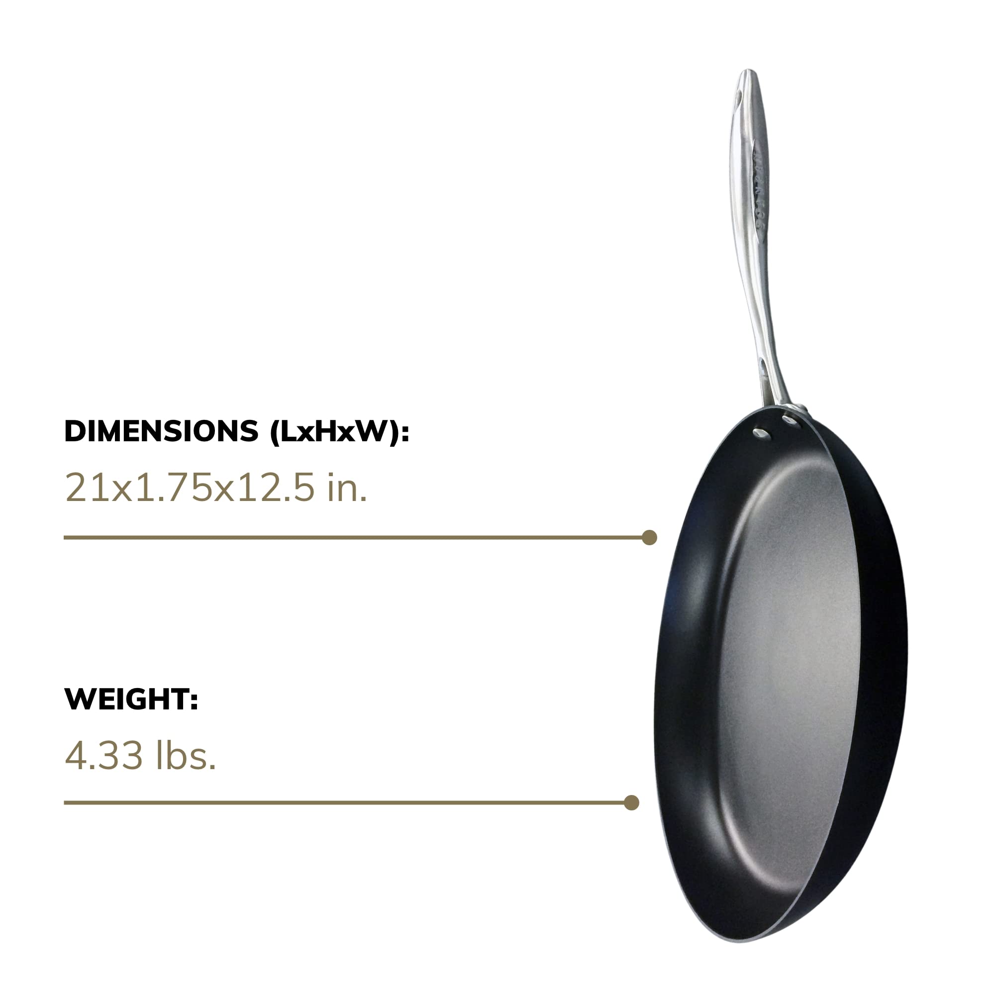 SCANPAN Professional 12.5” Nonstick Fry Pan - Dishwasher, Oven & Metal Utensil Safe Cookware - Made in Denmark - Perfect for Sautéing, Frying & Everyday Cooking