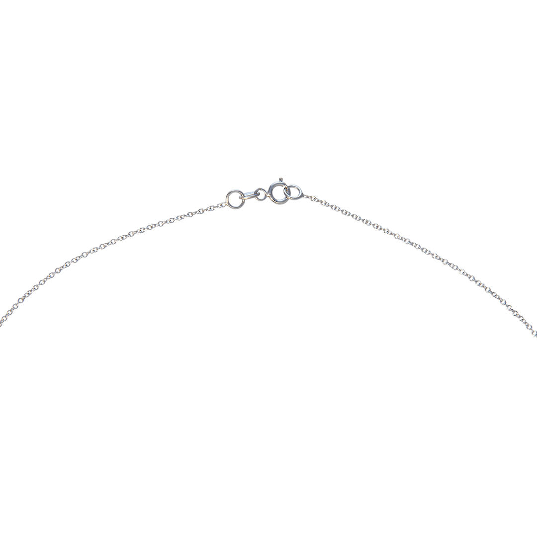 Exquisite 18K White Gold Round Sapphire & Diamond Halo Pendant Necklace - Perfect for Weddings, Anniversaries & Special Occasions