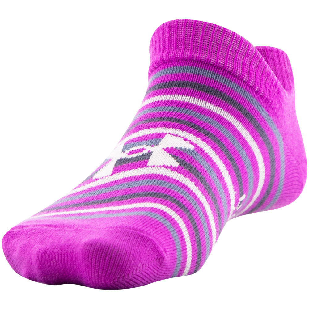 Under Armour Youth Essential No Show Socks 6-Pack for Girls - Breathable & Cushioned Athletic Socks for Running, School & Everyday Comfort