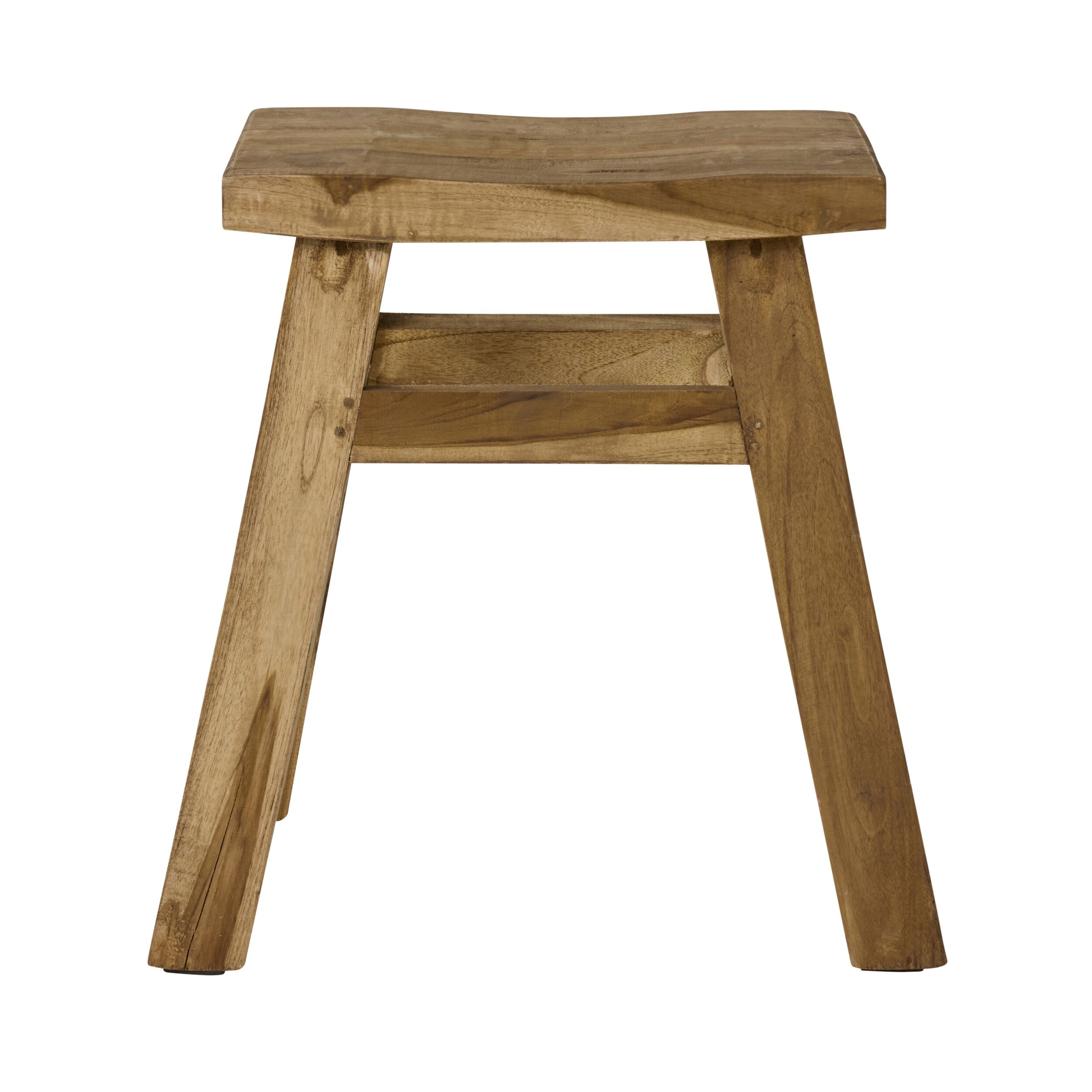 Reclaimed Wood Barndo Low Stool - Rustic Farmhouse Stool for Kitchen, Living Room & Outdoor Use