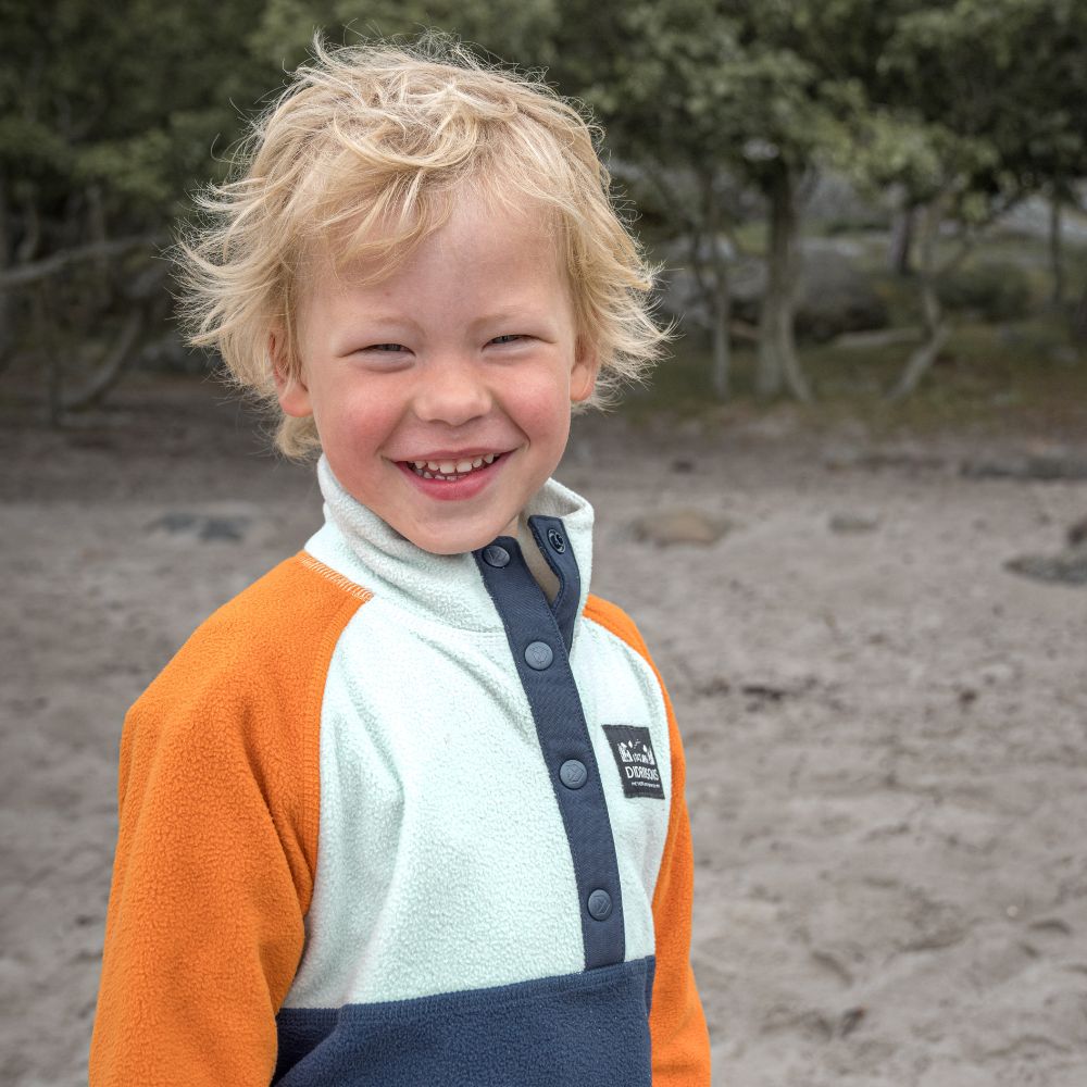 Didriksons Monte Half Button Kids Fleece Jacket - Navy Blue - Warm & Cozy Winter Outerwear for Boys & Girls - Perfect for School, Playdates & Outdoor Adventures