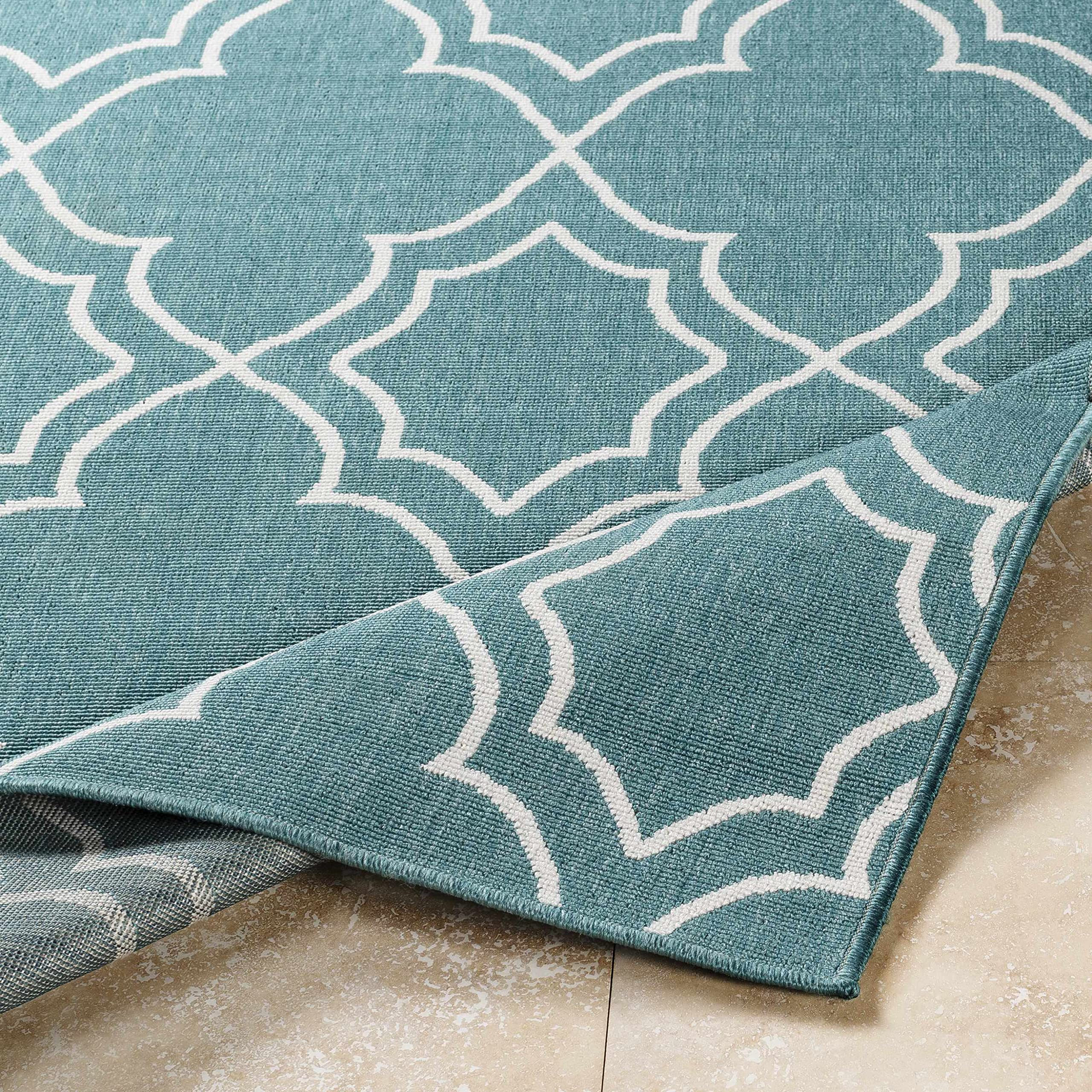 Hauteloom Folsom Indoor Outdoor Area Rug - Green & White Round 8'10