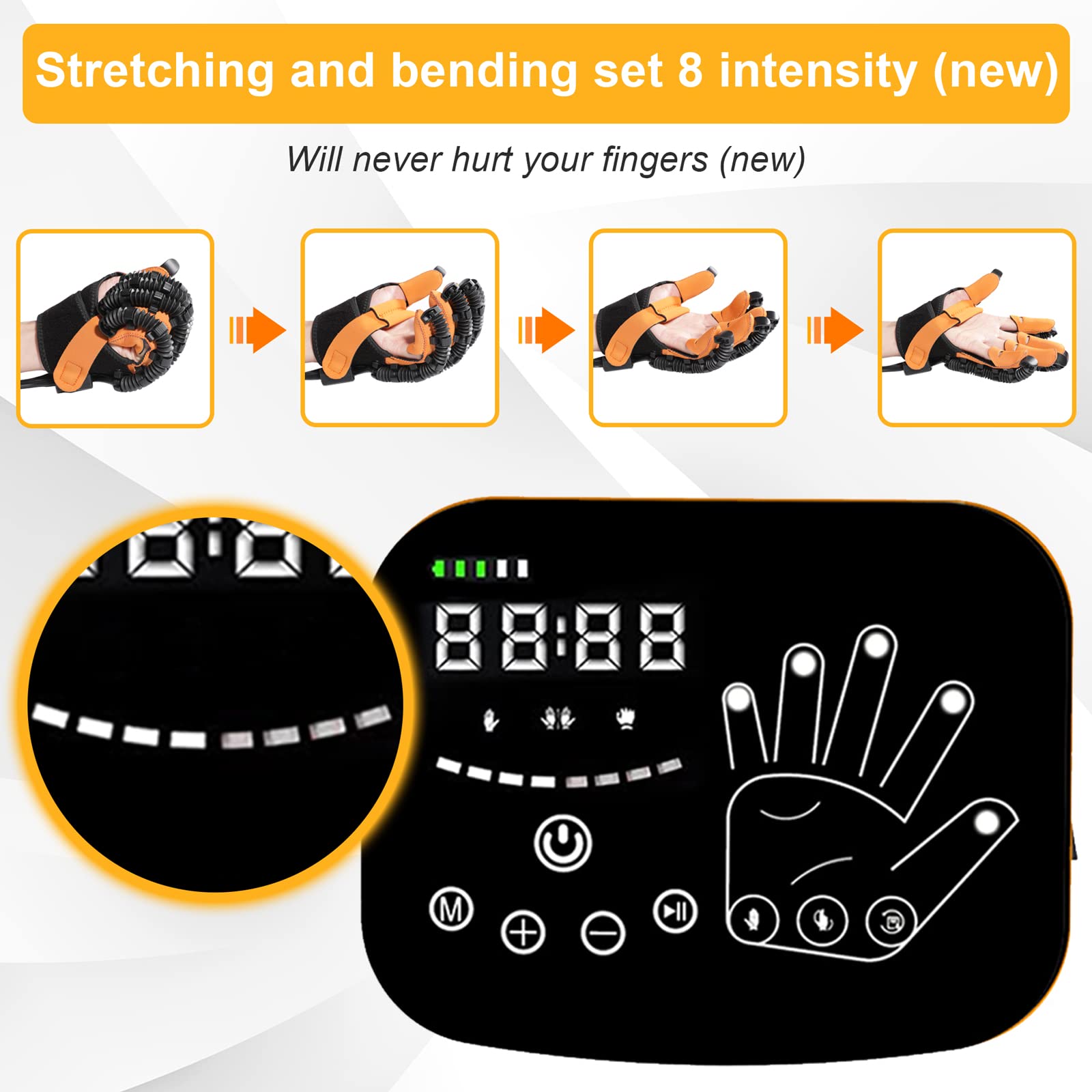 Upgraded Rehabilitation Robotic Gloves for Hand Therapy - Stroke & Paralysis Recovery Assist Device - Electric Hand Machine for Physical Therapy - Ideal for Post-Stroke Rehabilitation & Neurological Injury Recovery (Home & Clinical Use)