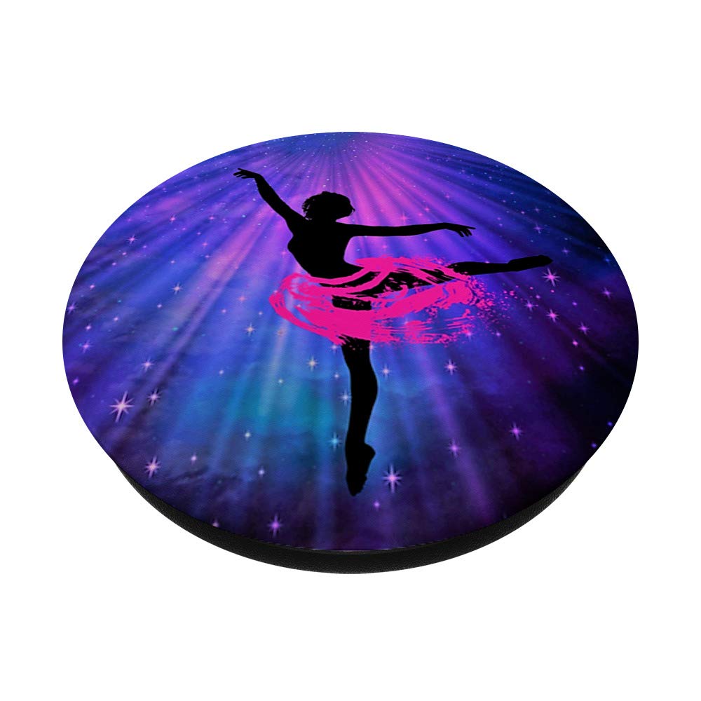 Ballerina Dances in Pink Light PopSockets PopGrip - Interchangeable Phone & Tablet Stand with Swappable Base | Perfect for Dancers, Gymnasts & Ballet Lovers