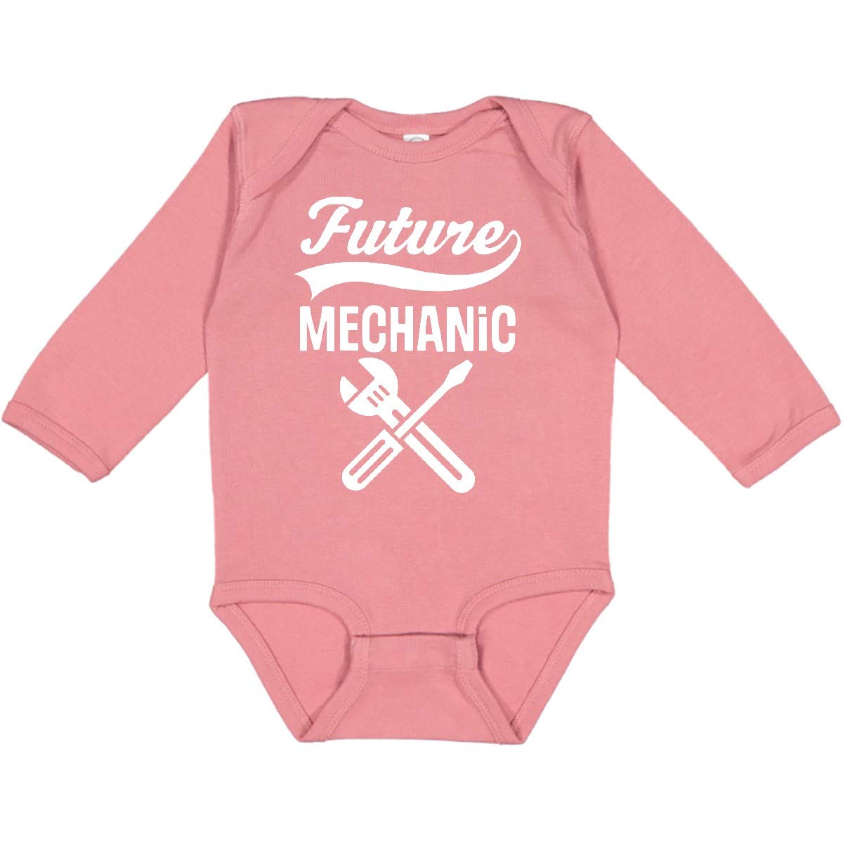 Inktastic Future Mechanic Tools Baby Bodysuit - Long Sleeve Creeper for Toddlers | Perfect for Playtime, Dress-Up & Career Day Outfits