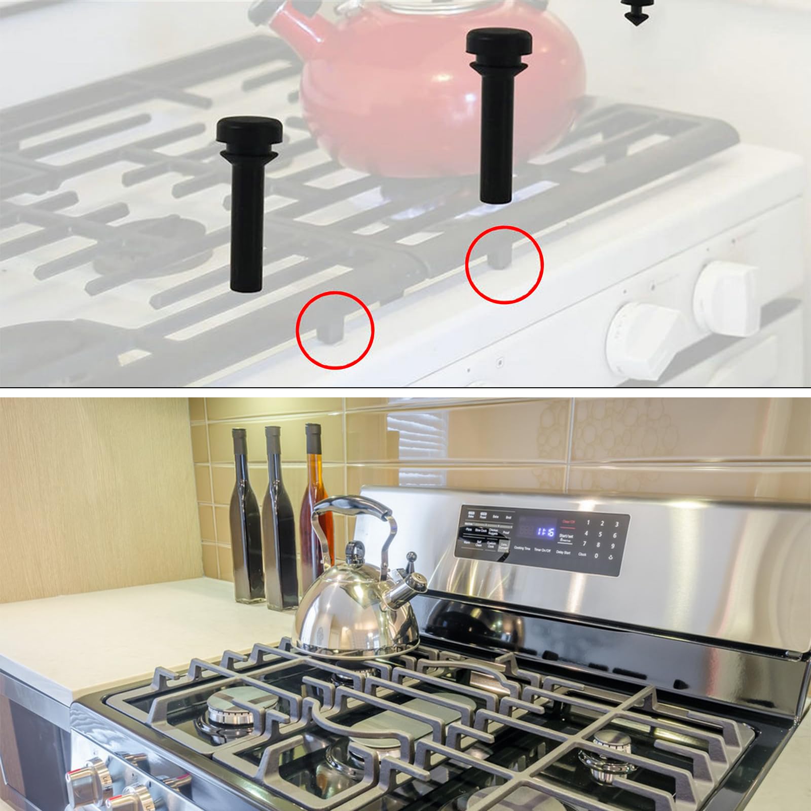 12-Piece GE Gas Stove Grate Rubber Feet Replacement - WB02X24790 Compatible Bumpers for Stove Top Range | Durable Non-Slip Protection for Cooking & Grilling