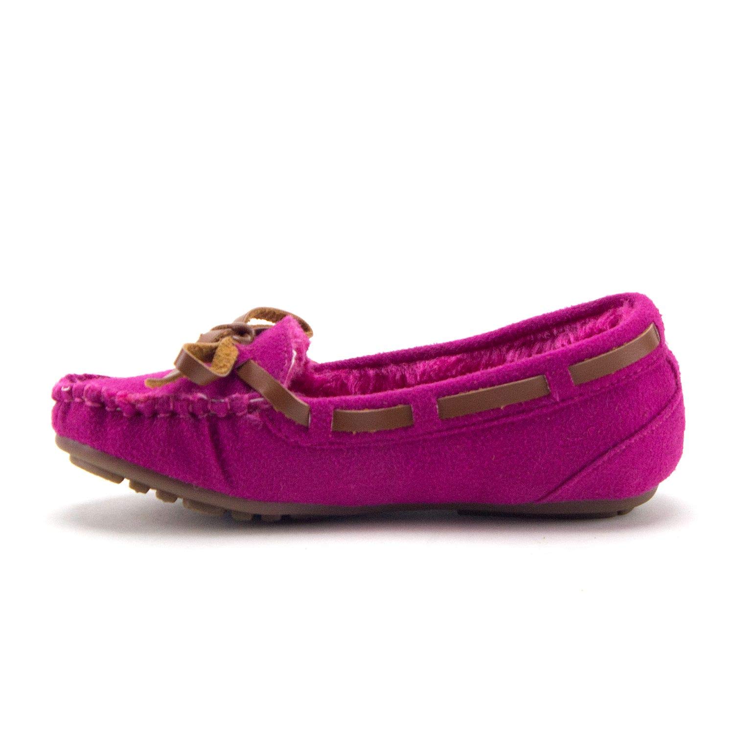 Jazamé Little Girls Tasha Warm Fur Lined Slip-On Moccasins - Cozy Casual Flats for Toddlers & Kids - Perfect for Indoor Play, Winter Outfits & School Days