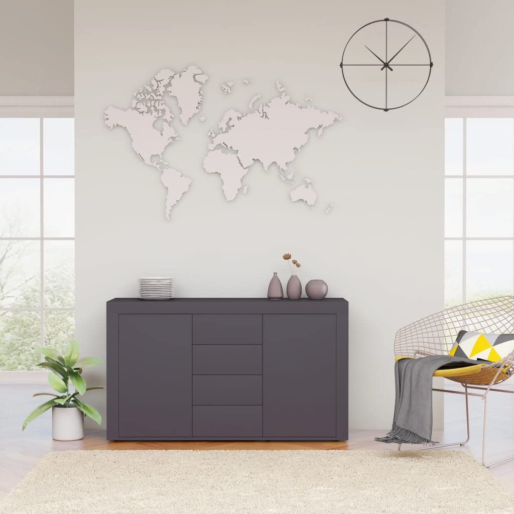 Solid Wood Sideboard Cabinet with 2 Doors & 4 Drawers - 47.2