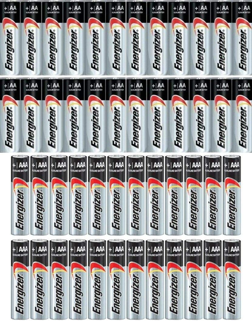 Energizer Max Alkaline Batteries Combo Pack - 24 AA & 24 AAA (E91/E92) | Long-Lasting Power for Toys, Flashlights & Electronics | Made in USA, Bulk Packaging, Expiry 2023+