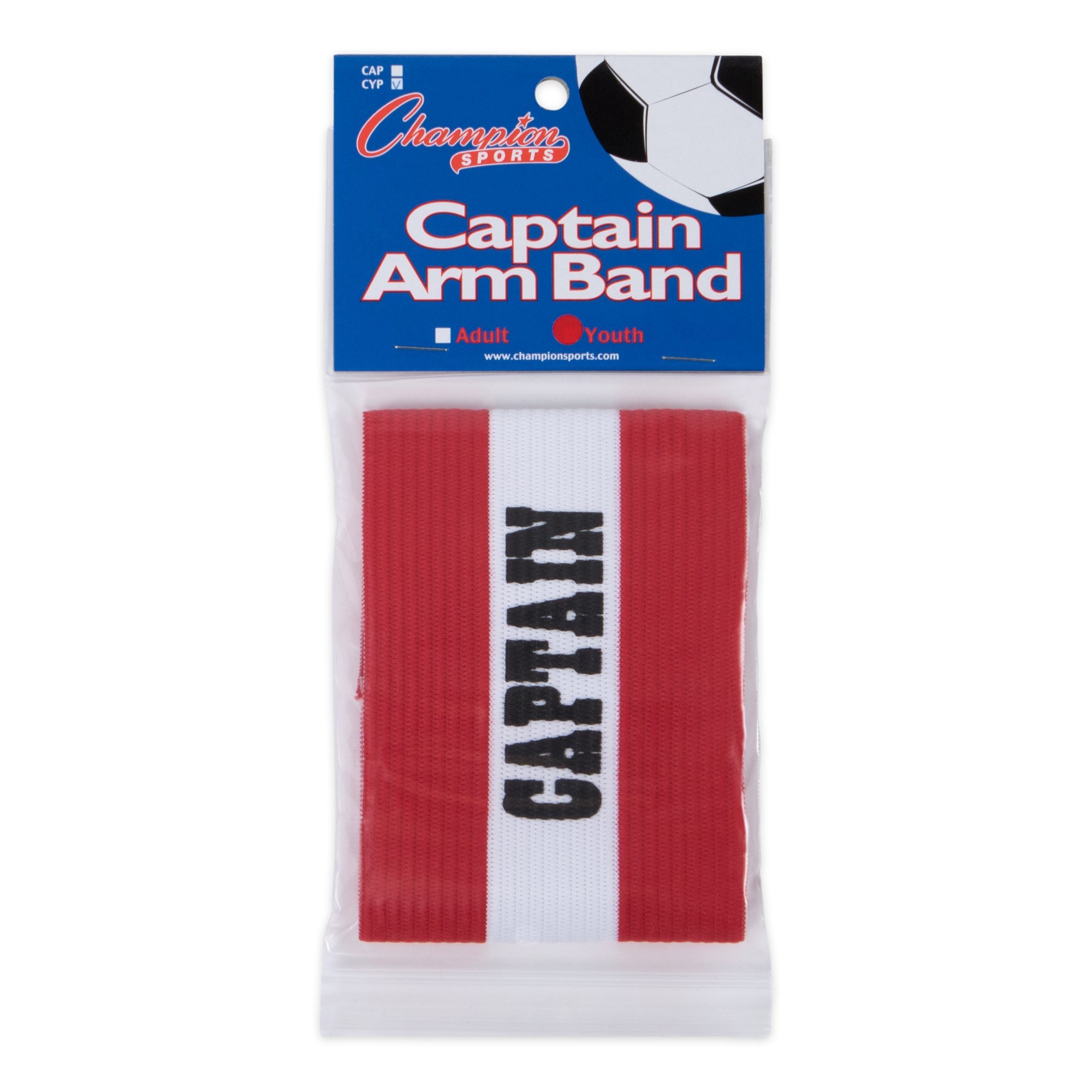 Champion Sports Youth Captain’s Arm Band - Adjustable Soccer Team Leader Armband for Kids - Perfect for Youth Soccer Games, Training, and Team Identification