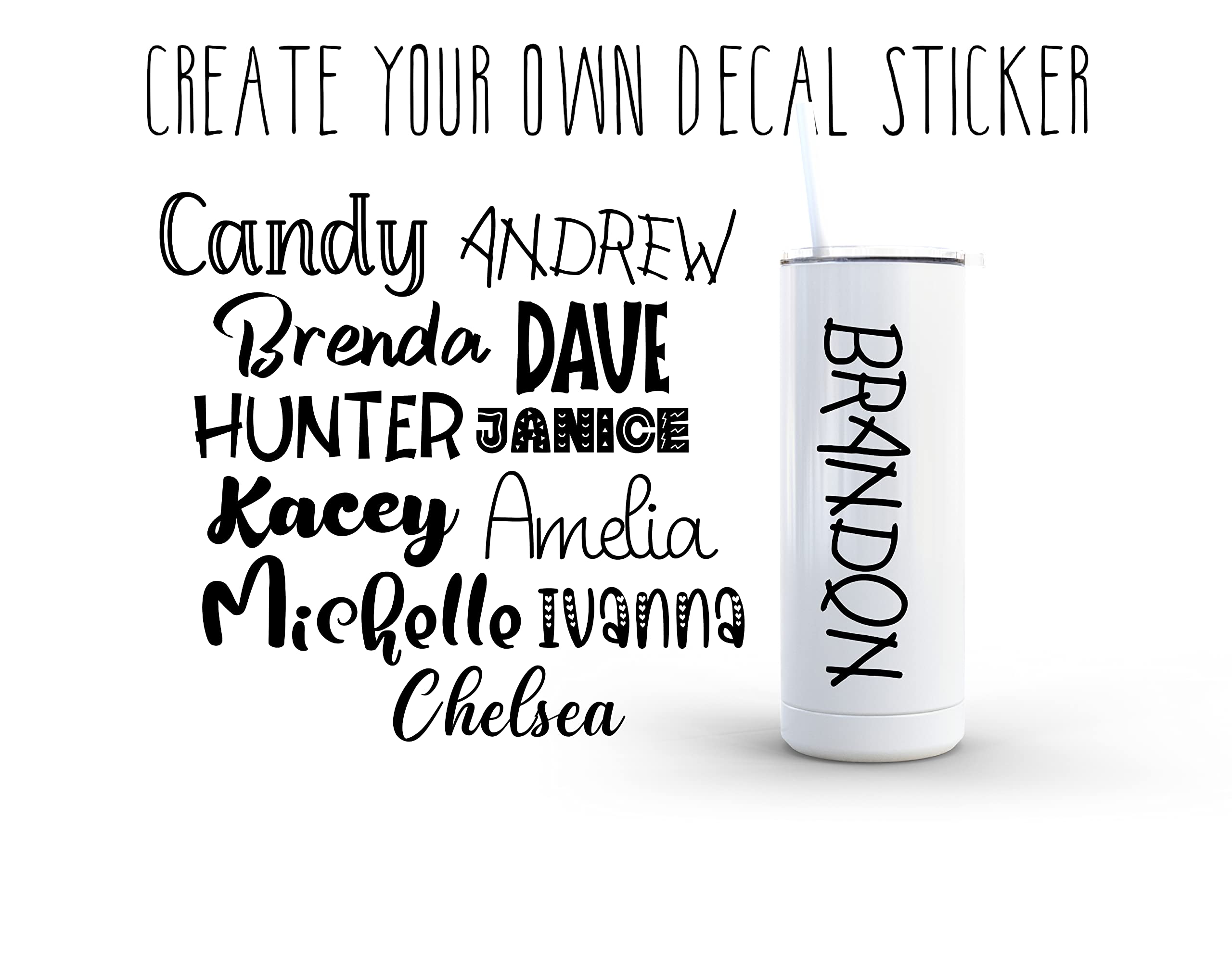 Custom Vinyl Name Decals - Waterproof & Durable Personalized Stickers for Laptops, Cars, Tumblers & Home Decor