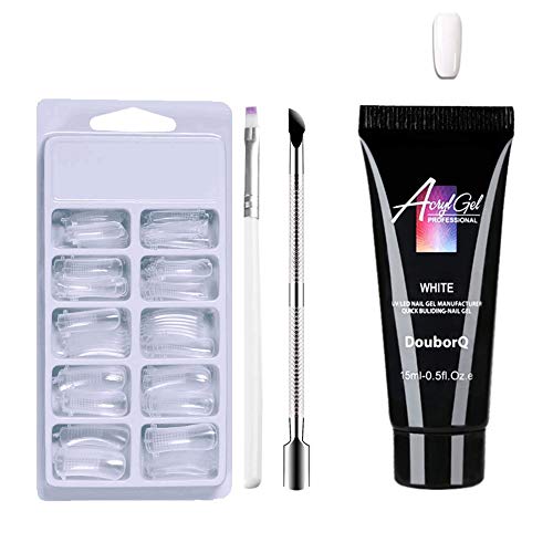**Layhou DouborQ UV LED Nail Gel Kit - Clear Acrylic Nail Extension Set with False Nail Tips, Double End Nail Pusher & Nail Pen for Salon & Home Manicures**    *(Perfect for DIY Nail Art, Professional Salon Use, and Quick Nail Extensions at Home)*