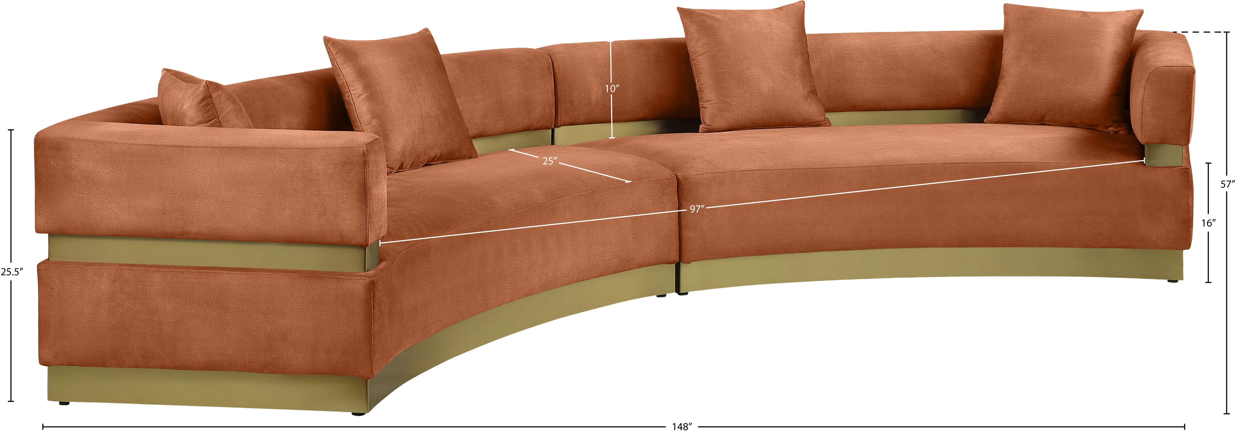 Belsa Velvet 2-Piece Sectional Sofa Set - Modern L-Shaped Couch with Soft Velvet Upholstery for Living Room, Lounge & Family Room Comfort