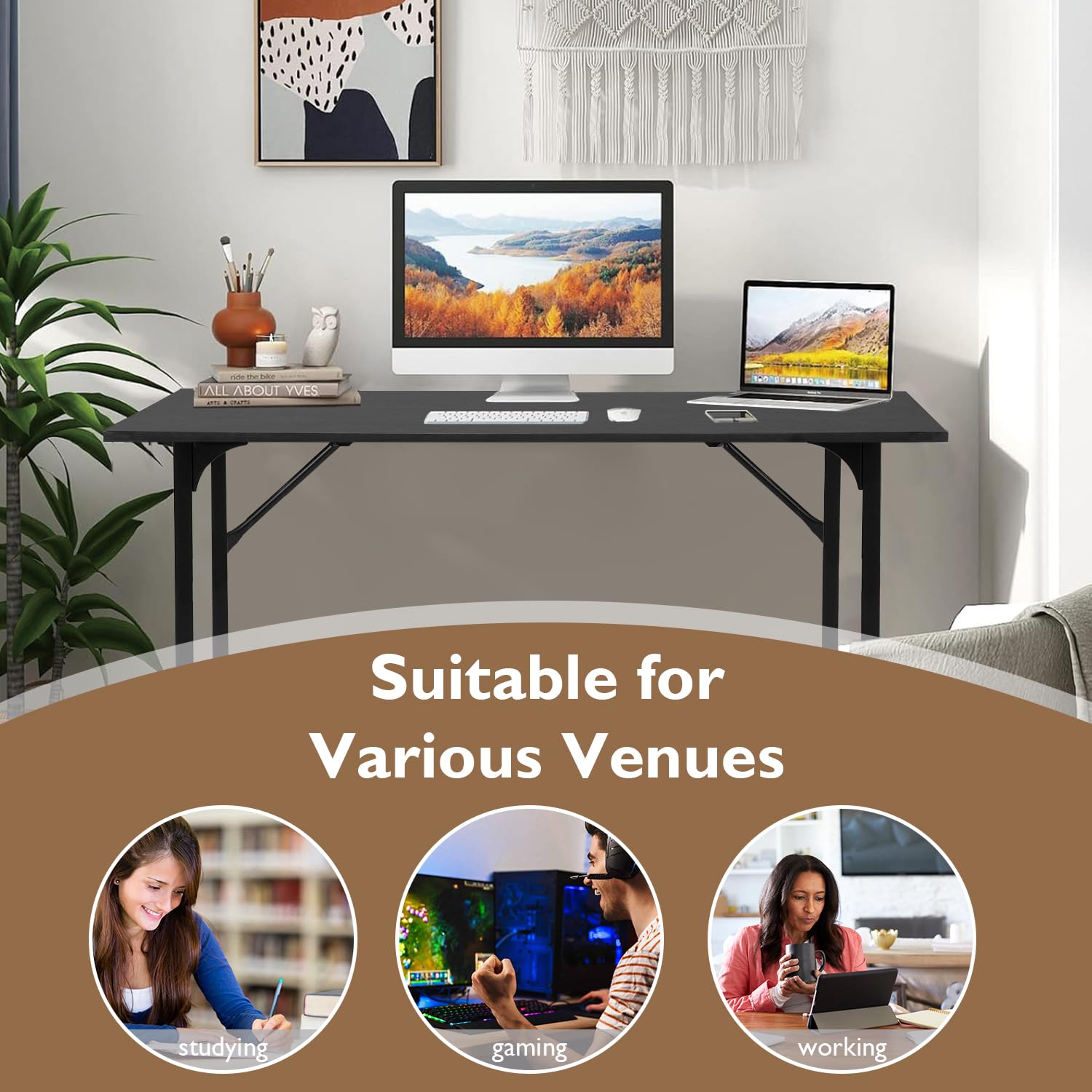 Best 32 Inch Computer Desk for Home Office - Modern Simple Writing Desk for Study & Work - Black - Perfect for Small Spaces & Remote Work