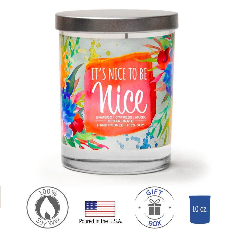 Luxury Scented Soy Candle - Bamboo, Cypress & Musk Aromatherapy | 10oz Jar Candle Made in USA | Inspirational & Get Well Soon Gift for Women | Home Decor, Relaxation & Meditation Essential