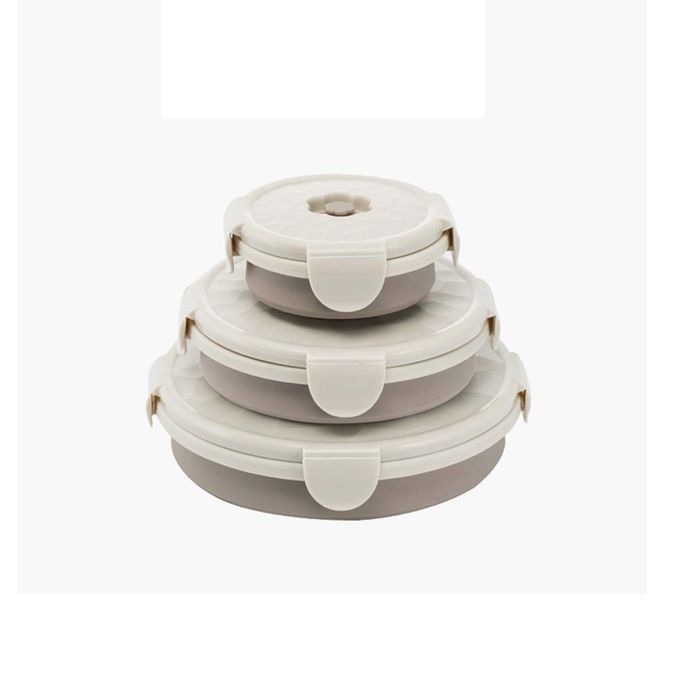 Food Grade Silicone Collapsible Bowl Set - 3 Pack Expandable Lunch Box Containers with Lids, Portable Collapsable Salad Bowls for Camping, Hiking, Picnics & Meal Prep | BPA-Free, Leakproof, Travel-Friendly Food Storage