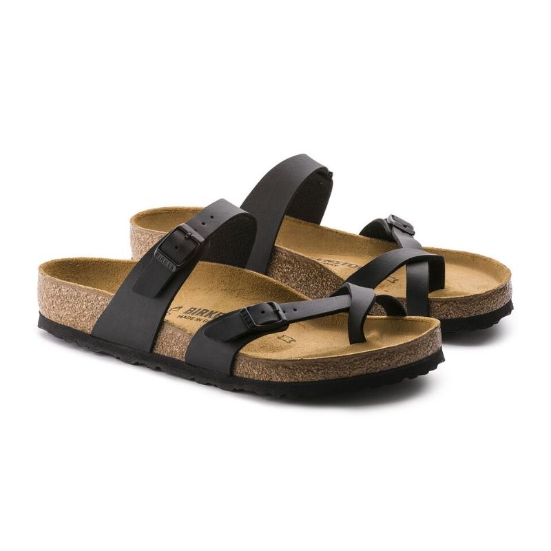 Women's Mayari Black Leather Sandals - Comfortable & Stylish for Summer, Beach, and Casual Wear