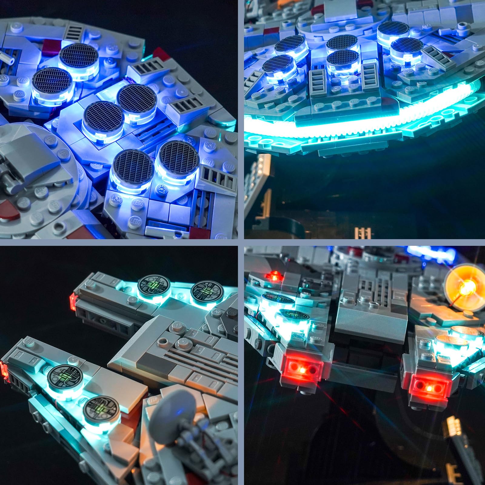 LEGO-Compatible LED Lighting Kit for 75375 Millennium Falcon (Model Not Included) - Decorative Light Set for Creative Toys - Standard Version - Perfect for Display, Photography & Enhancing LEGO Star Wars Collections