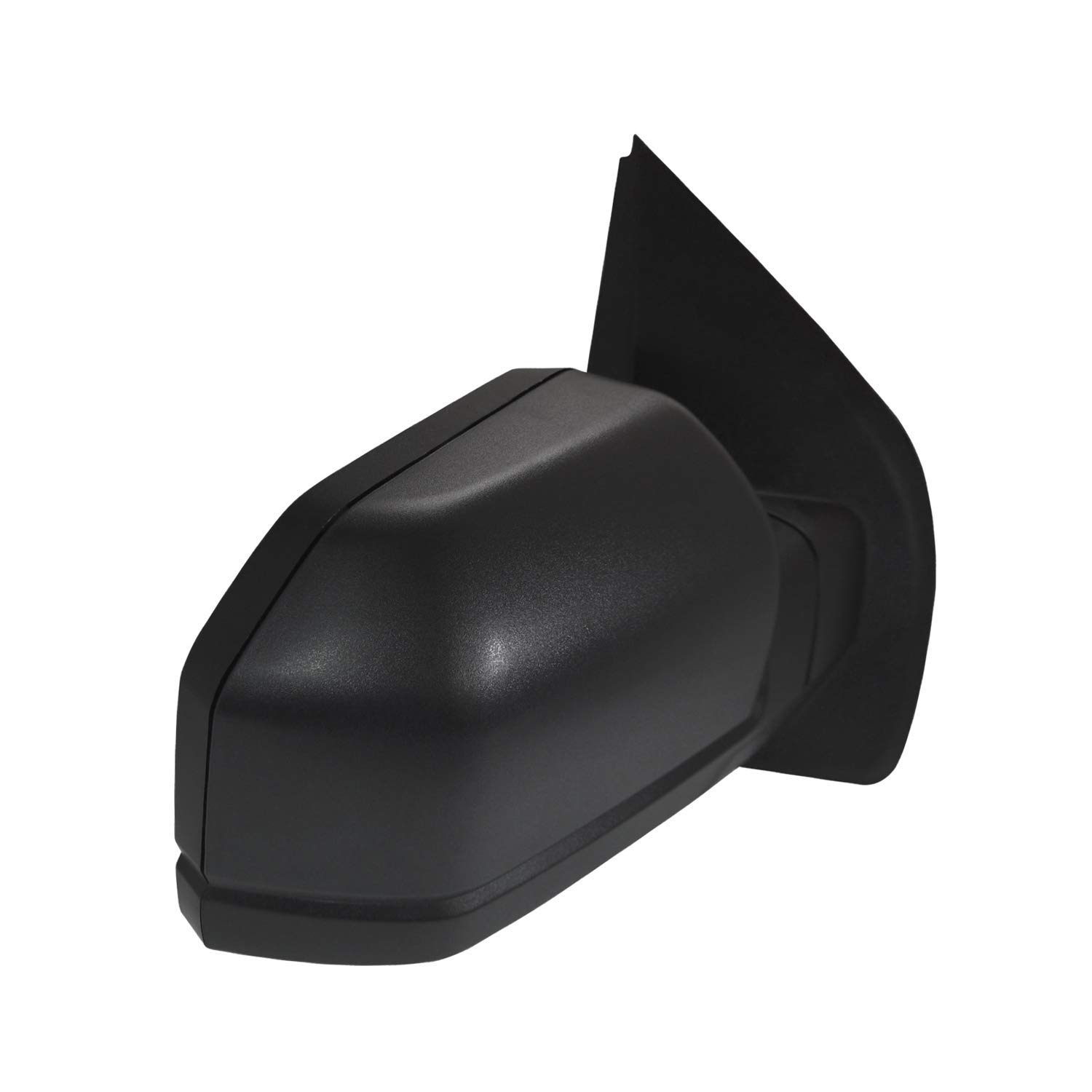 2015-2018 Ford F150 Passenger Side Manual Door Mirror - Standard Type with Manual Adjust & Blind Spot Glass, Black Textured Cap & Convex Glass (Partslink FO1321521) | Replacement Mirror for Enhanced Visibility & Safety While Driving