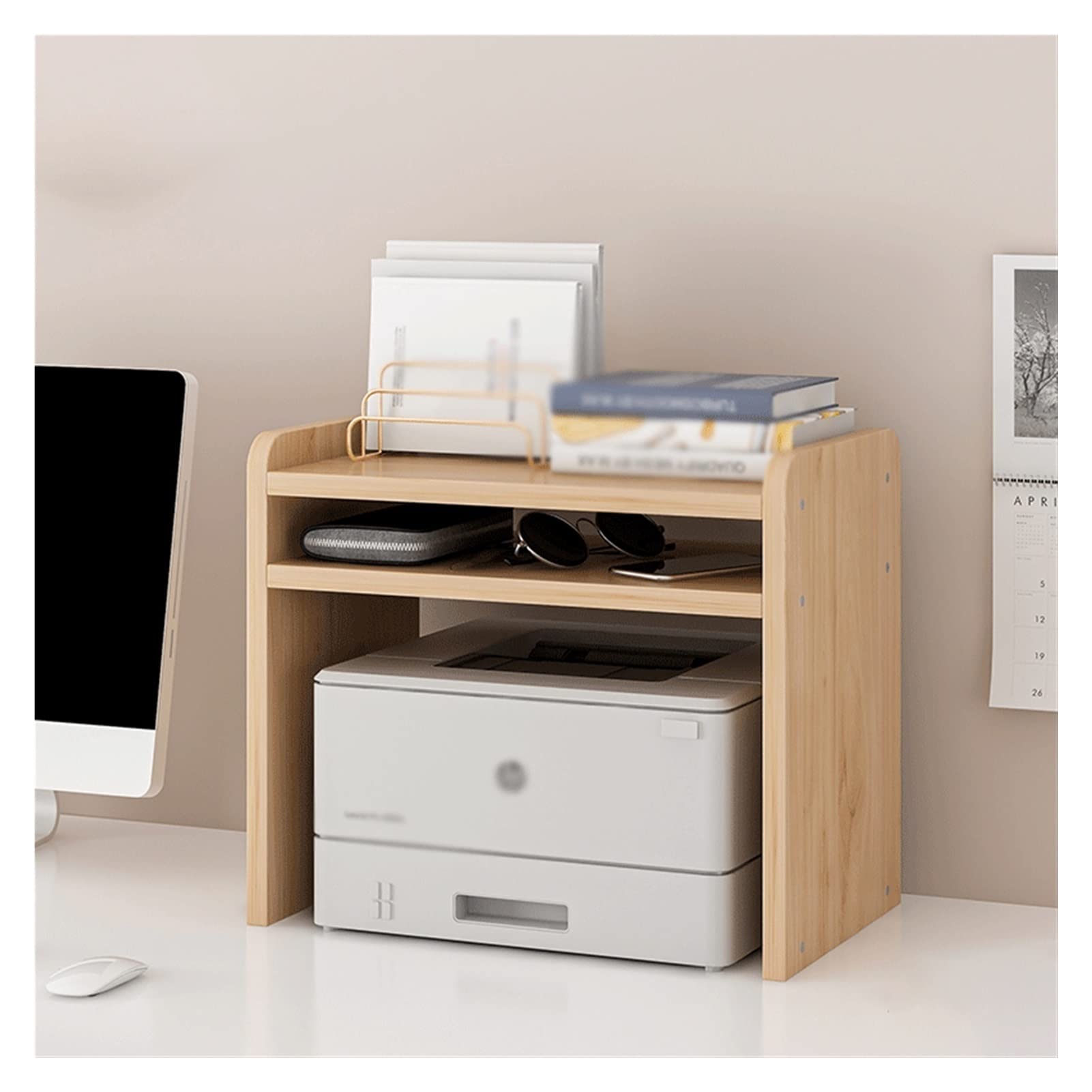Premium Printer Stand for Home & Office - 2-Tier Desktop Organizer with File Storage Shelf for Fax Machine, Copier & Office Supplies (Color: A) - Space-Saving Solution for Small Workspaces & Home Desks