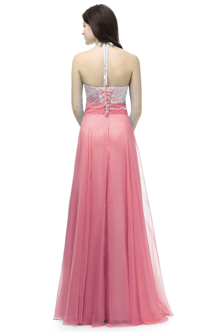 Elegant Long Chiffon Beaded Bridesmaid Dress for Women - Perfect for Prom, Wedding Party & Formal Evening Events