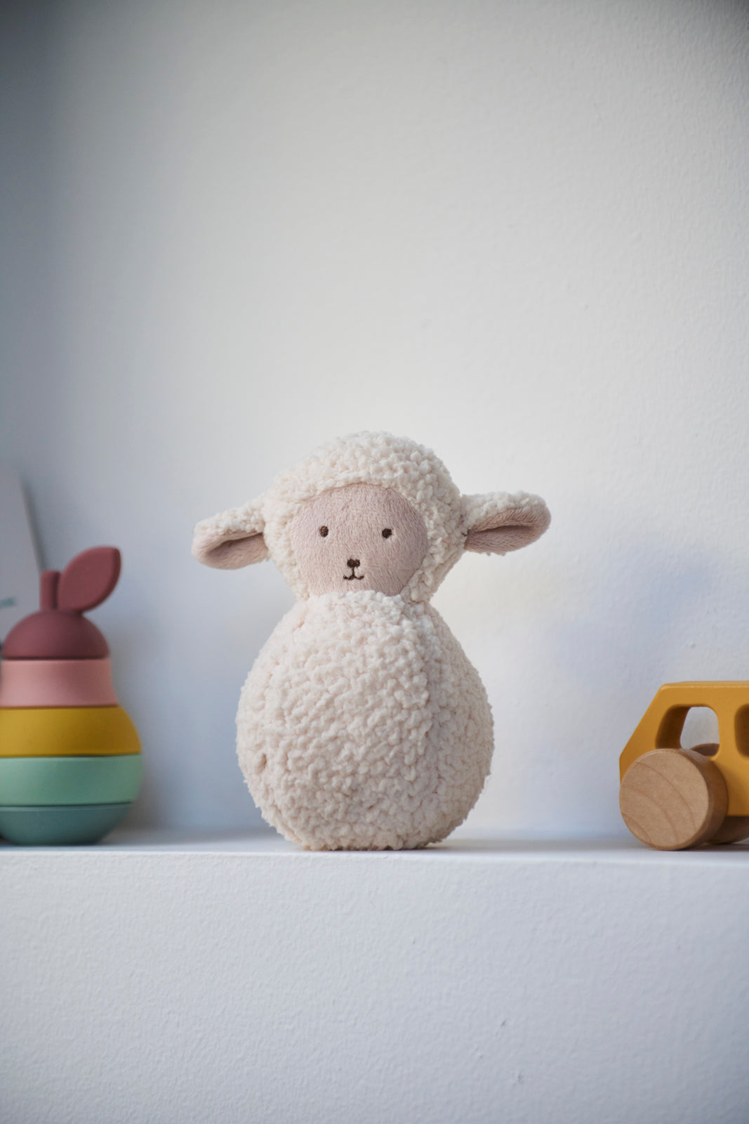 Sophie Sheep Roly Poly Rattle Toy - Cute Tumbling Baby Shaker with Soft Textures & Gentle Sounds - Perfect for Newborns, Infants & Toddlers - Great for Tummy Time, Sensory Play & Early Learning Development
