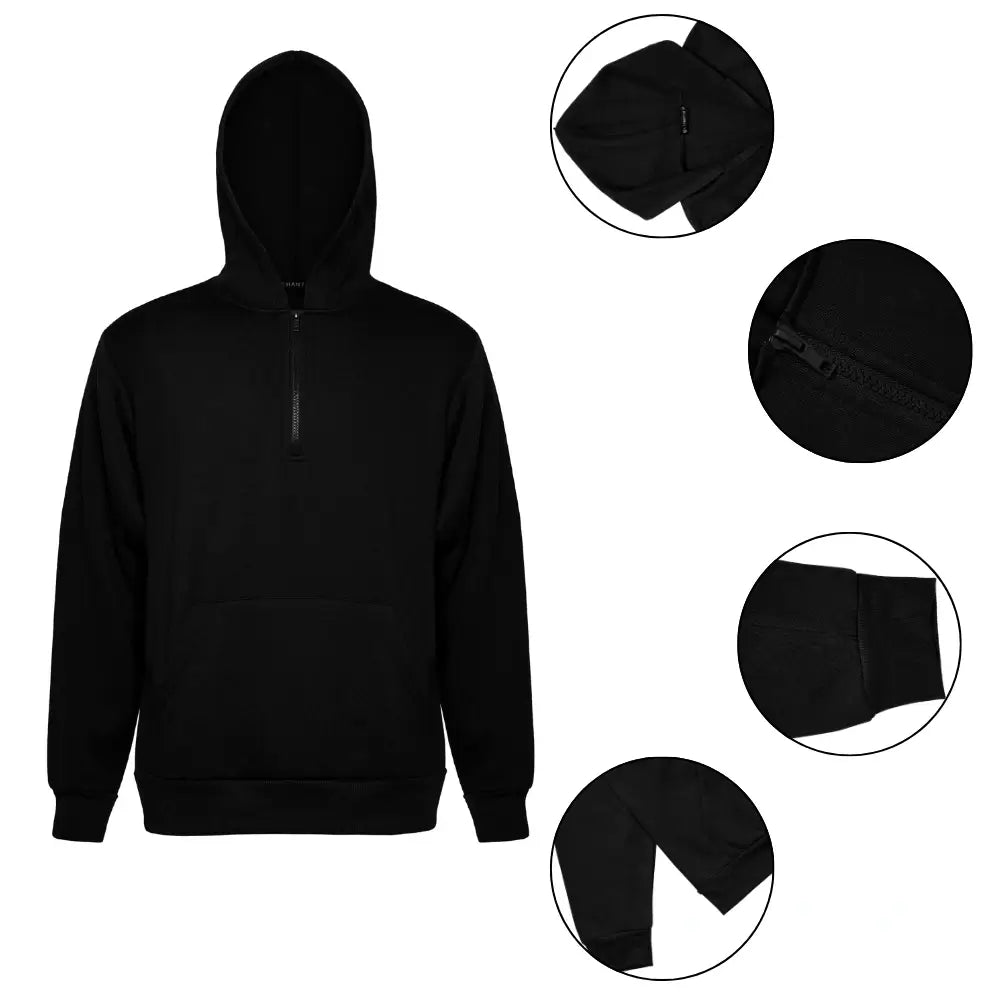 Men's Oversized Quarter Zip Hoodie Sweatshirt - Comfortable Pullover for Casual Wear, Gym & Outdoor Activities