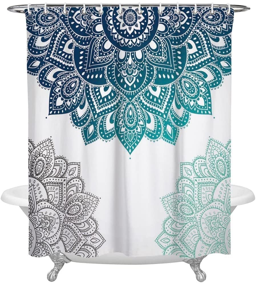 Mandala Gradient Shower Curtain Liner - 72x84 Inch Waterproof Bathroom Decor with Elegant Design for Home, Spa, and Holiday Decorations (Christmas, Thanksgiving, New Year)