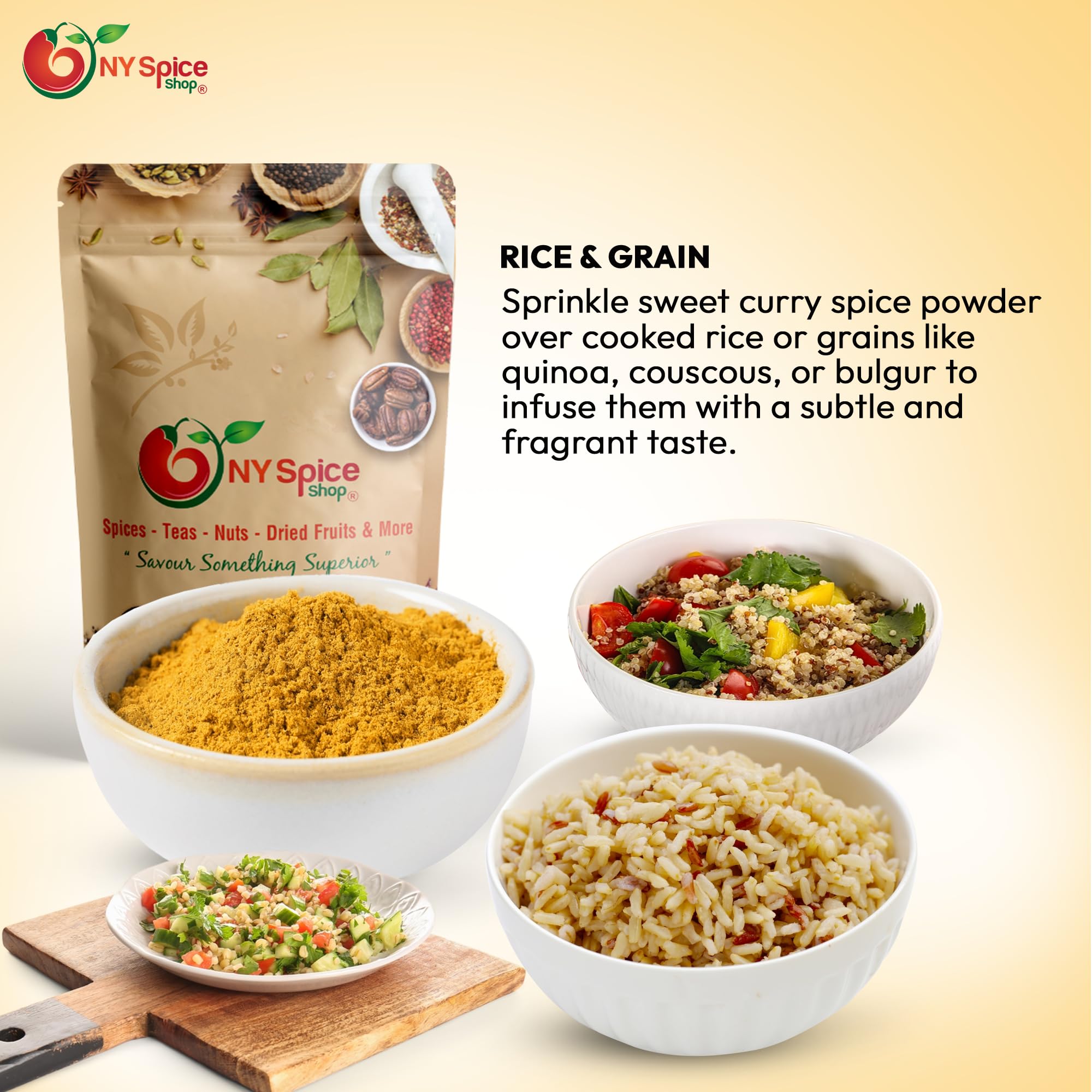 NY SPICE SHOP Premium Sweet Curry Powder Blend - 1 Pound | Mild Golden Curry Seasoning for Cooking, Baking & Indian Cuisine | All-Natural Ground Curry Spice Mix for Chicken, Rice & Vegetables