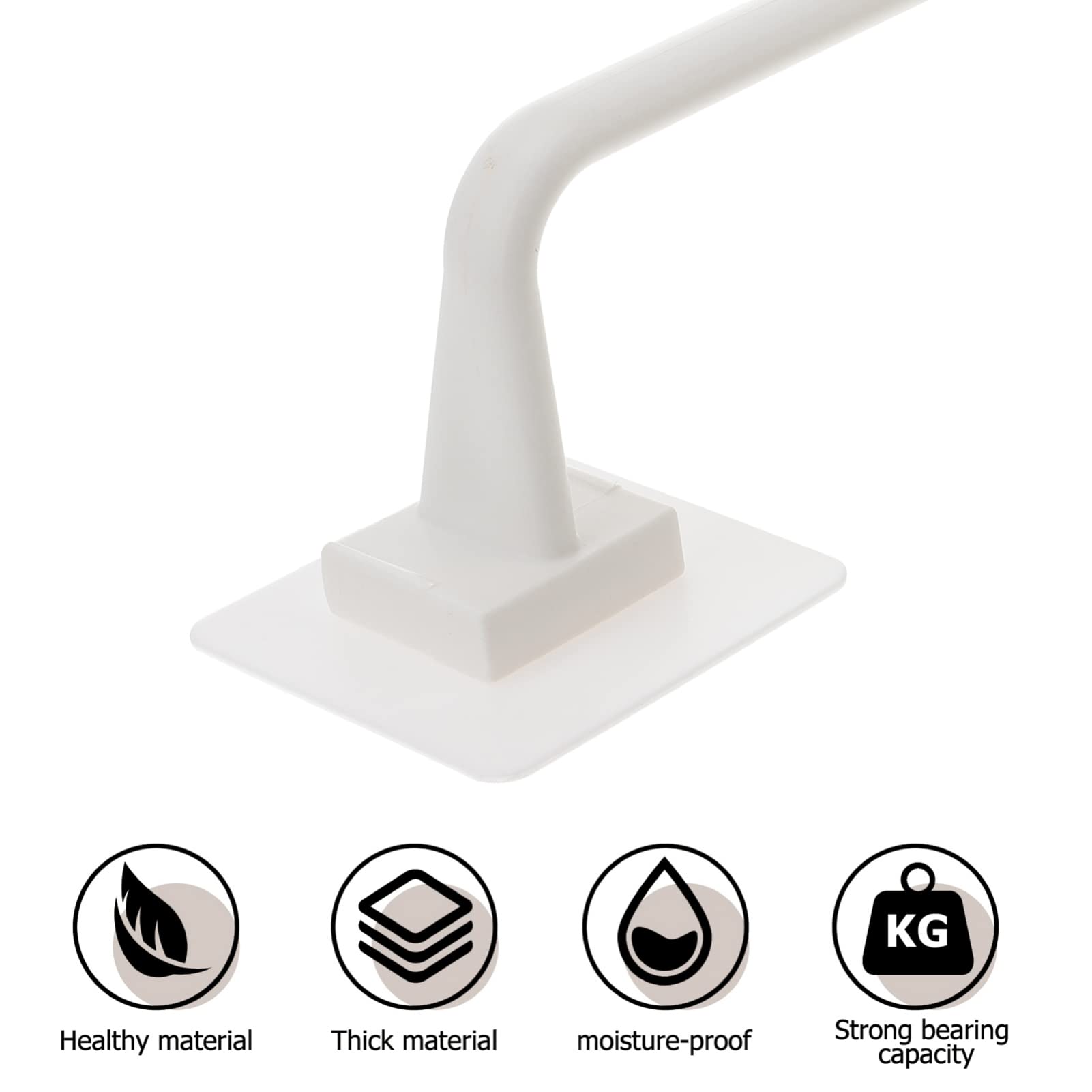 Zerodeko No Trace Adhesive Towel Rack - Wall Mounted Bathroom Towel Organizer, White - Perfect for Shower, Kitchen & Small Space Storage