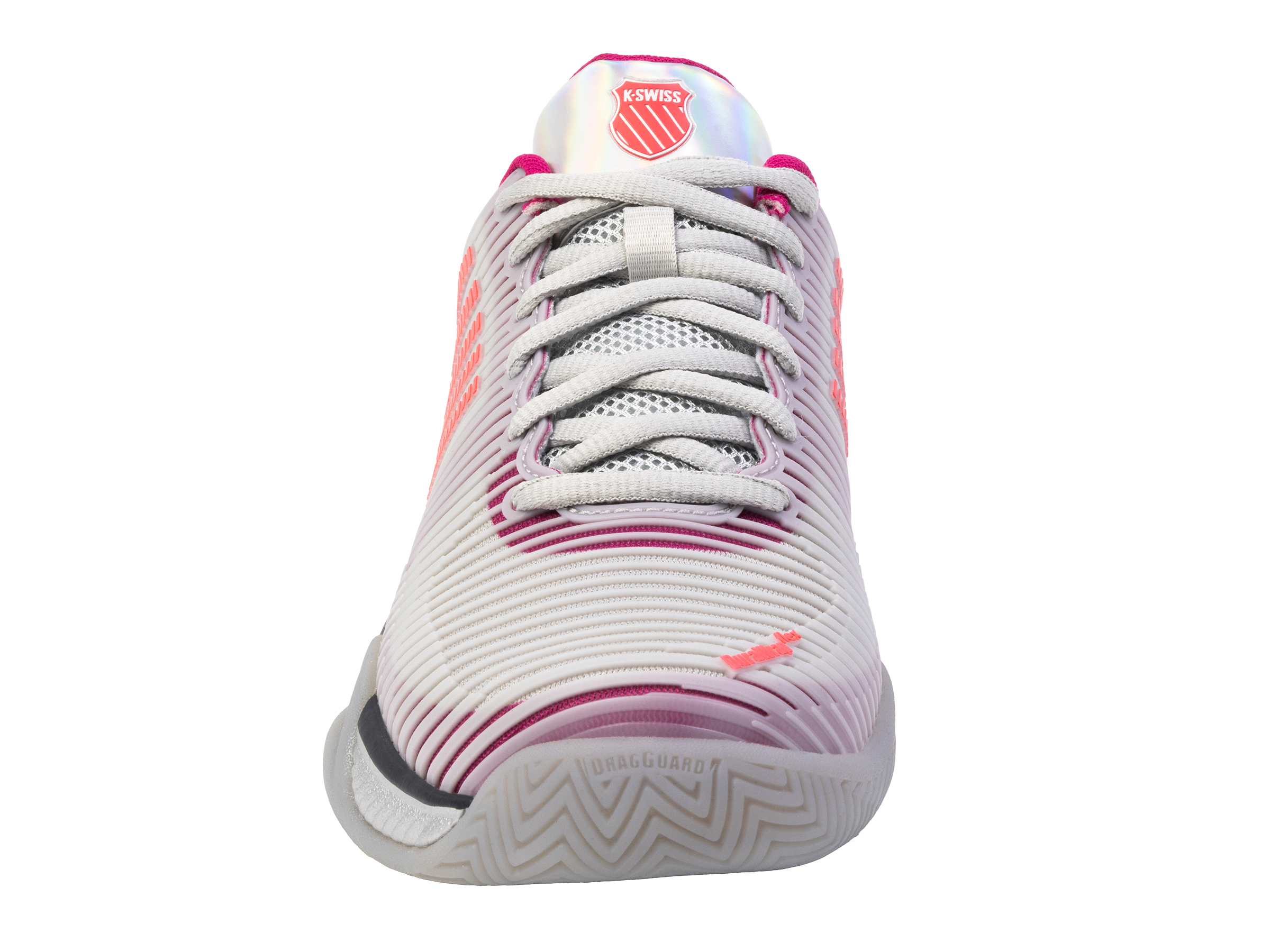 Hypercourt Express 2 Women's Tennis Shoes - Lucky in Love Color (Silver/Harbour Mist/Dragon Fruit) | Lightweight & Durable for Court Play, Training & Casual Wear