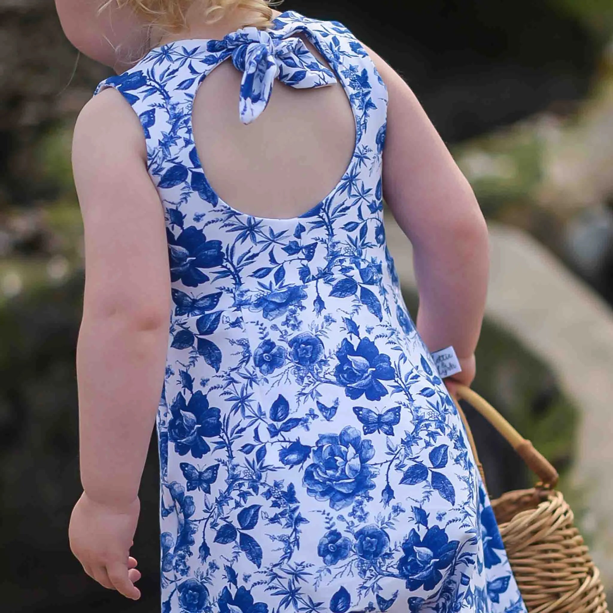 Girl's Blue Floral Bow Back Playsuit - Cute & Comfortable Romper for Toddler Girls | Perfect for Playdates, Parties & Summer Outfits