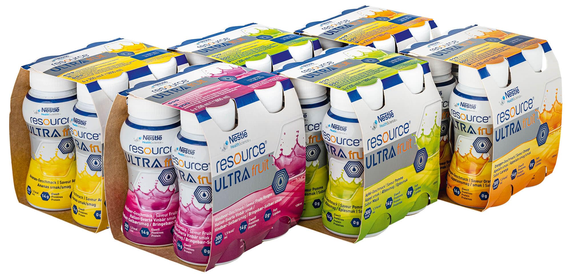 Resource Ultra Fruit 24-Pack Mixed Flavors 200ml Bottles - Delicious Vitamin-Enriched Juice Drinks for Kids Lunchboxes, Sports Hydration & Healthy Snacking