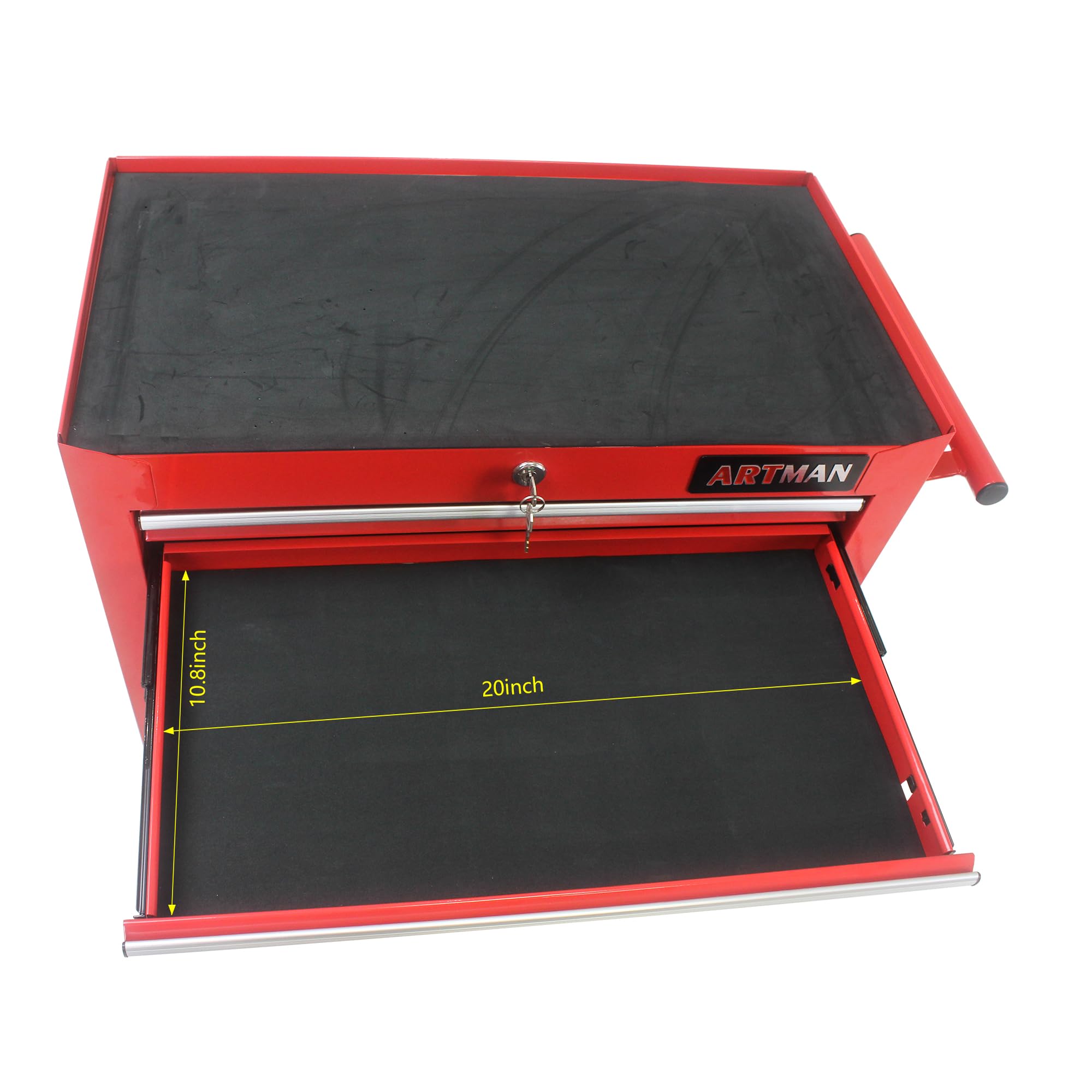 7-Drawer Rolling Tool Chest with Wheels - Heavy Duty Multifunctional Tool Cart for Mechanics - Garage, Workshop & Repair Shop Storage Cabinet (Red) - Perfect for Organizing Tools, Auto Repairs & DIY Projects