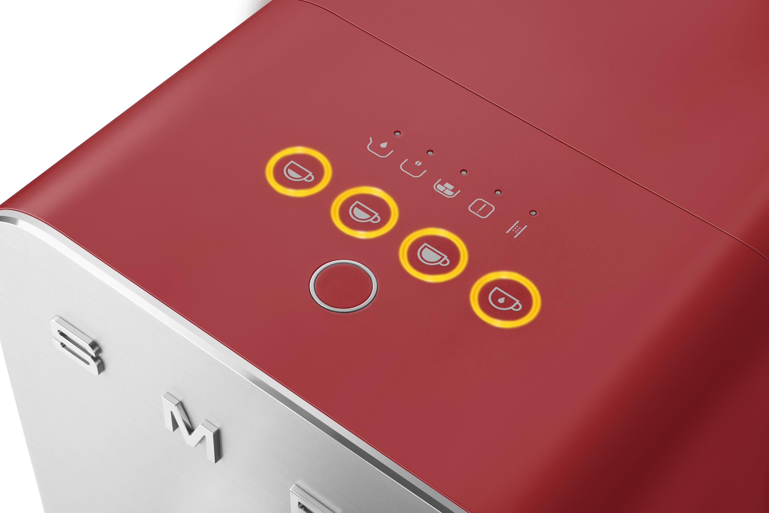 Smeg BCC01RDMUS Fully Automatic Espresso Machine - Red | 3 Preset Buttons for Espresso, Cappuccino & Coffee | Adjustable Bean Grinder | Perfect for Home Baristas & Coffee Lovers