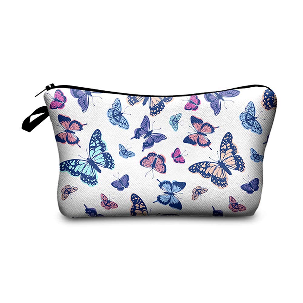 Waterproof Cosmetic Bag for Women - Large Roomy Makeup Pouch, Travel Toiletry Organizer with Adorable Butterfly Design, Perfect for Travel, Gym & Daily Use (Butterfly 2360)
