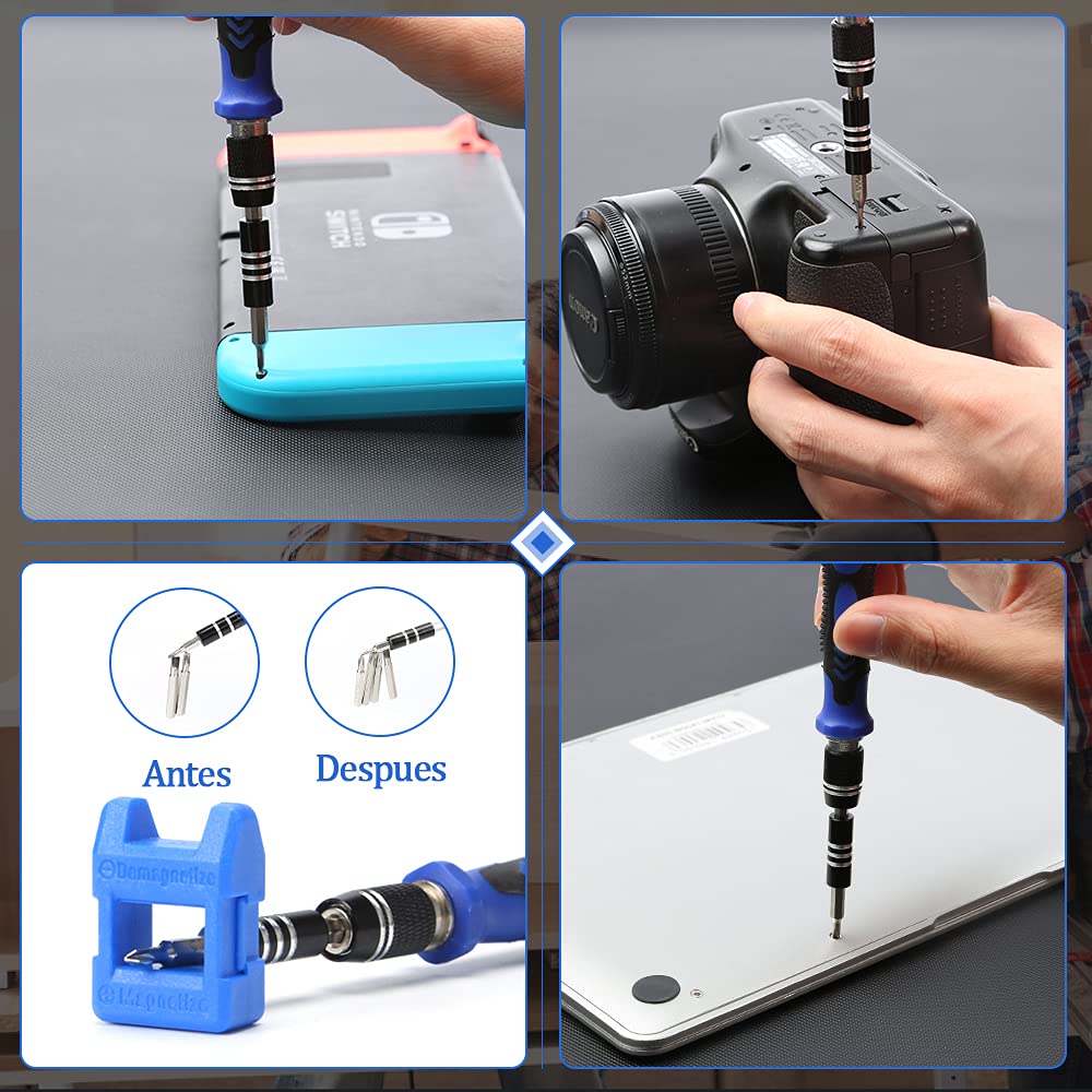 138 in 1 Precision Magnetic Screwdriver Set - Professional DIY Repair Tool Kit for Electronics with Portable Case - Perfect for iPhone, MacBook, Laptop, PC, Tablet, Watch & Glasses Repair - Blue