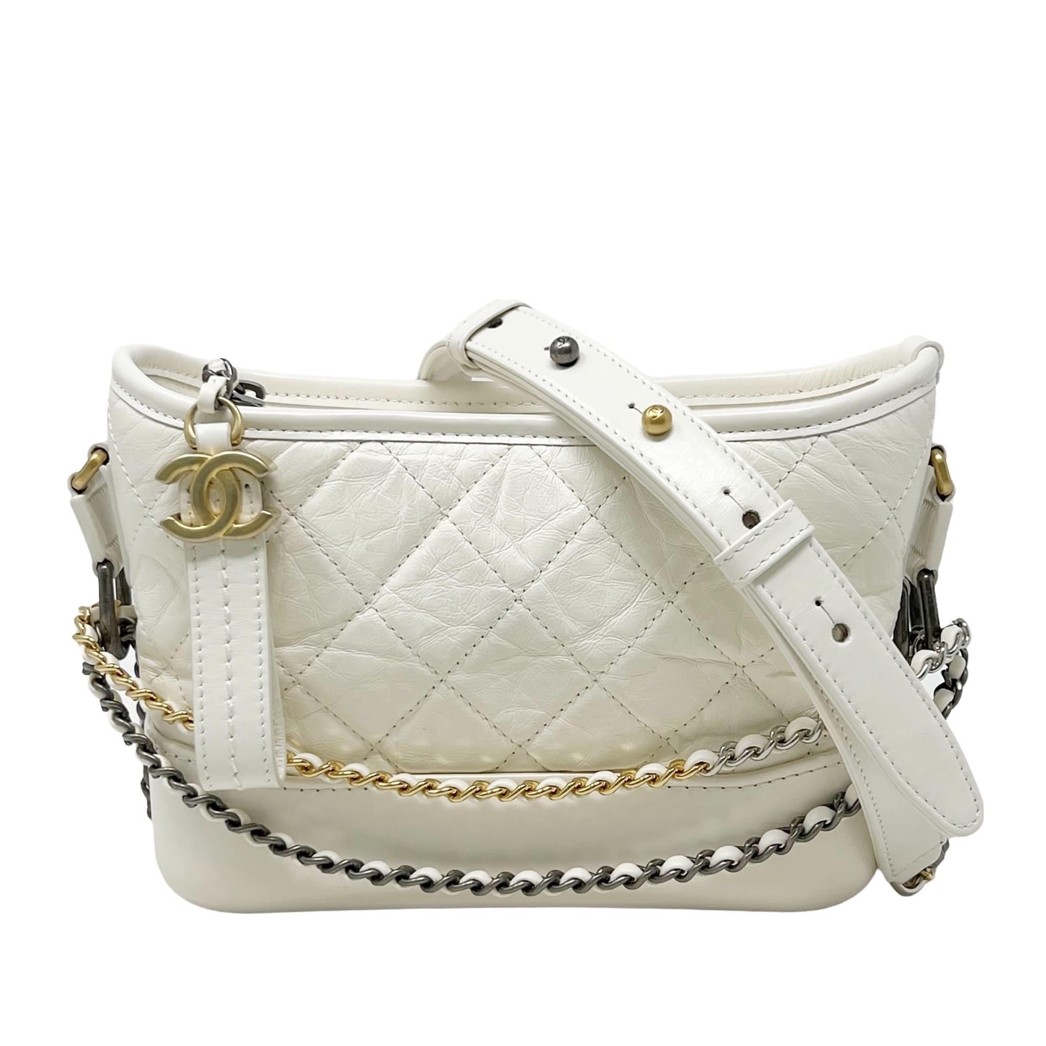 Chanel White Aged Calfskin Small Gabrielle Bag - Luxury Designer Handbag for Women, Perfect for Parties & Evening Events