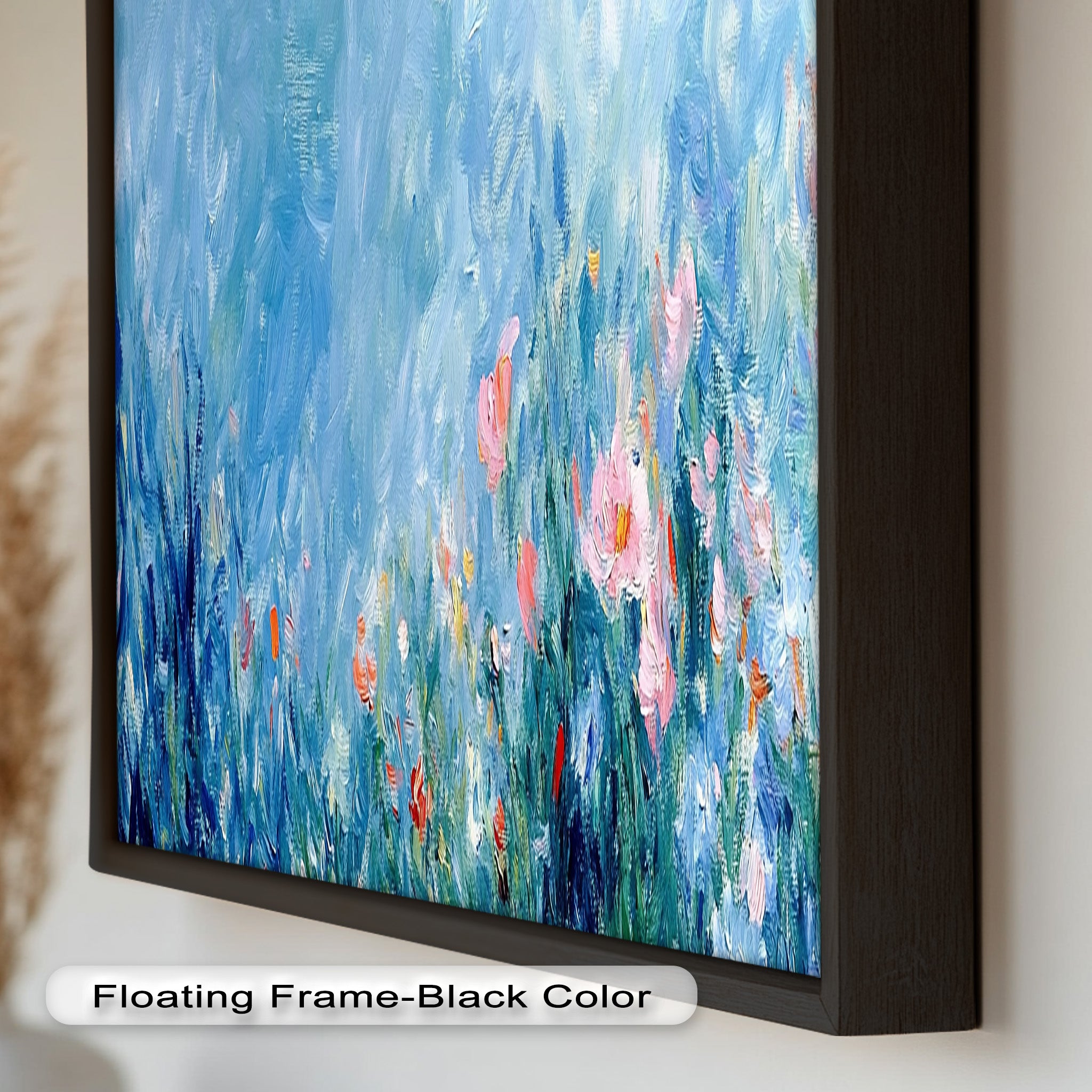 Abstract Floral Impressionist Oil Painting - Handmade Canvas Wall Art for Living Room, Bedroom & Office Decor