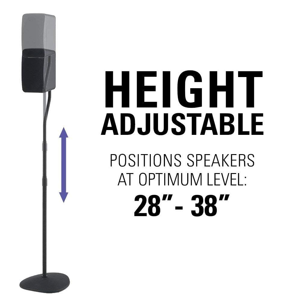 SANUS Adjustable Height Speaker Stand - Extends 28